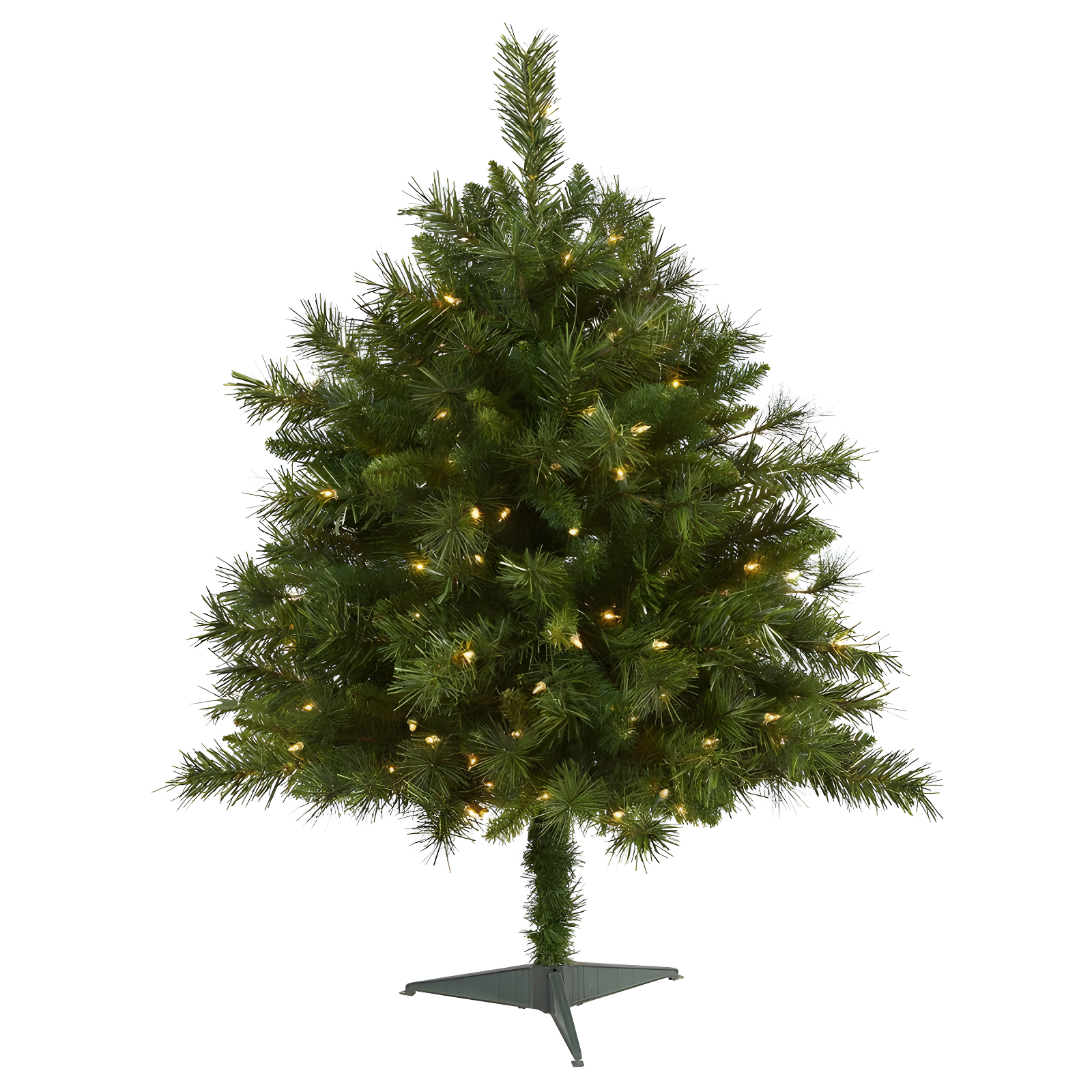 3ft Green Pine Artificial Christmas Tree with Clear LED Lights