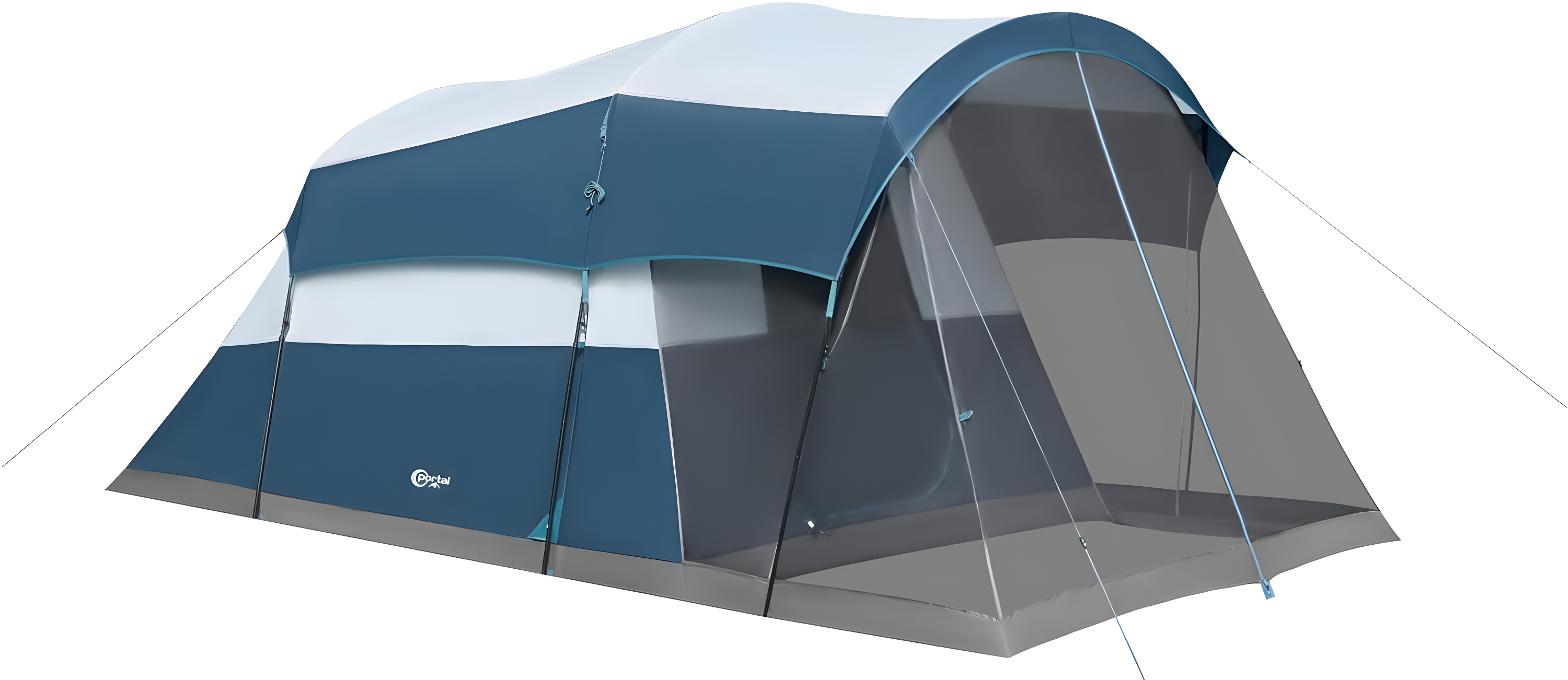 Blue and Gray 6-Person Tunnel Camping Tent with Screen Room