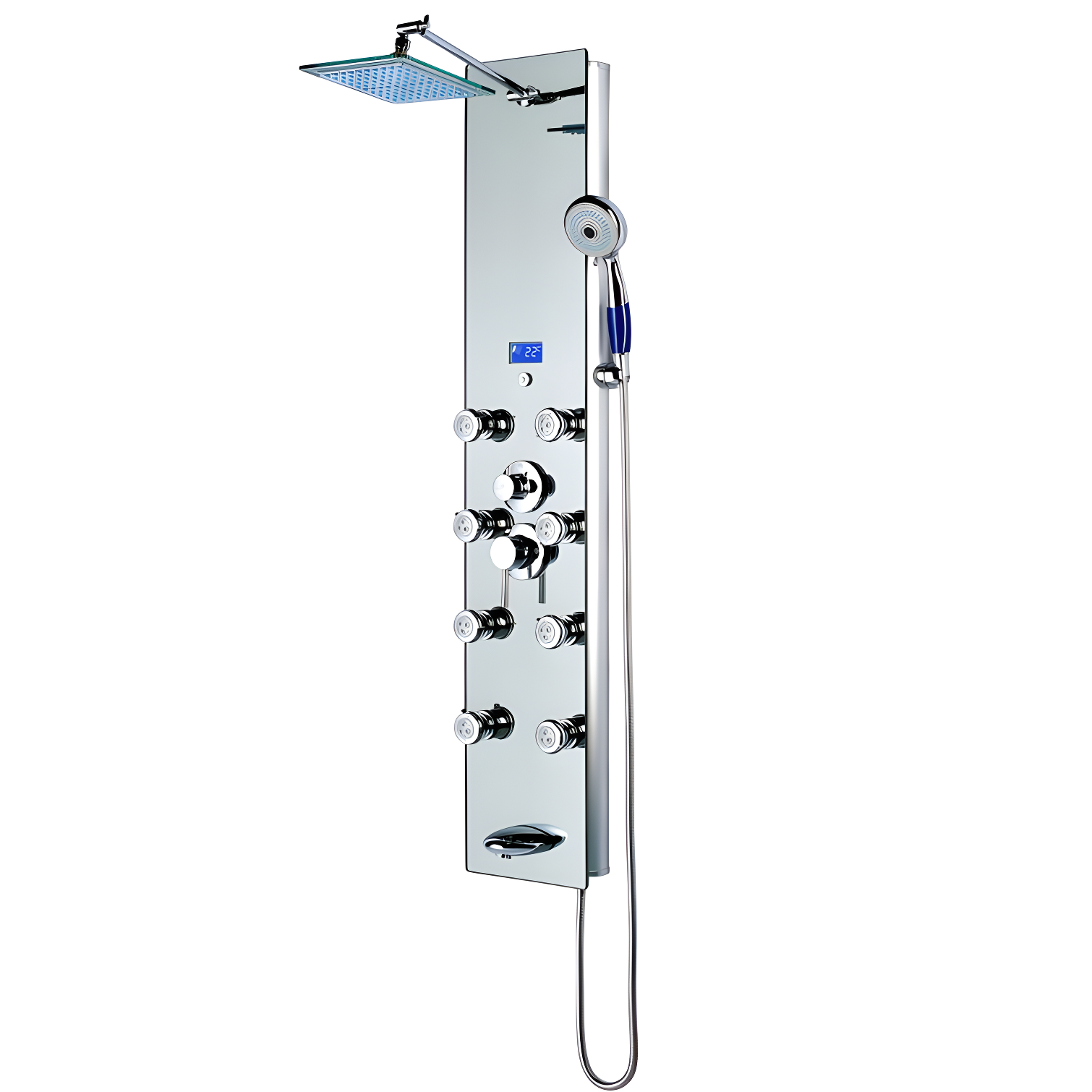 Blue Ocean 52" Aluminum Shower Panel with Rainfall Head and Jets