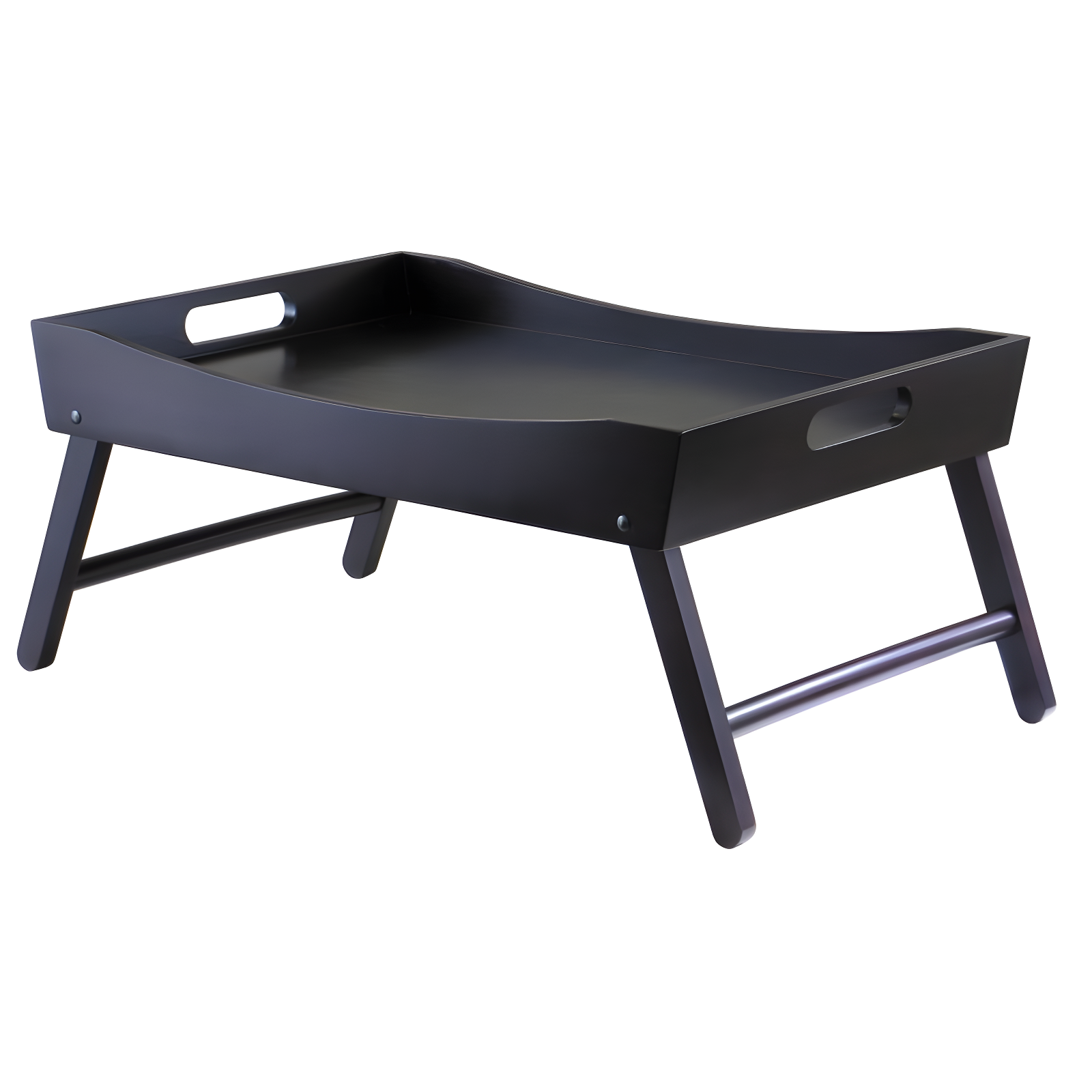 Espresso Finish Folding Bed Tray with Curved Top