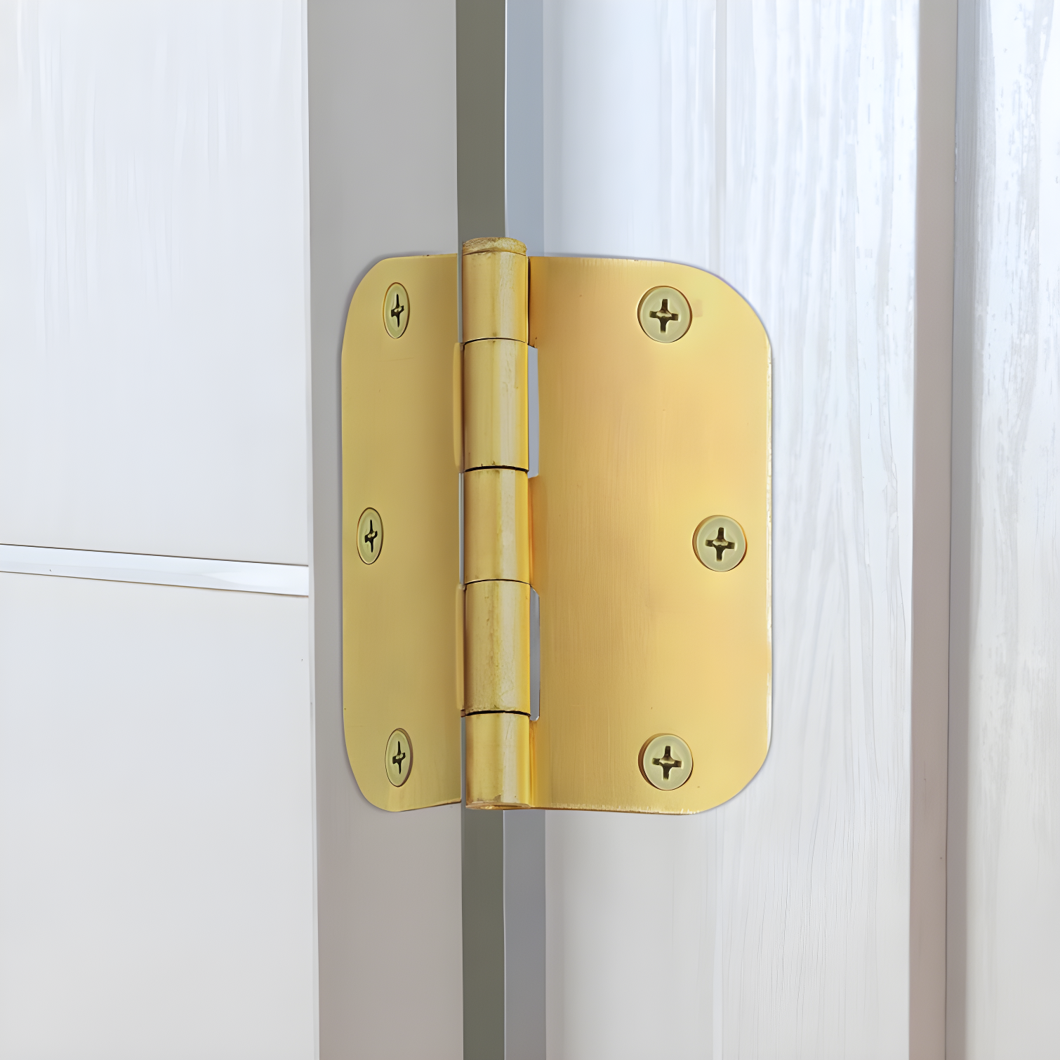 Satin Brass 3.5'' x 3.5'' Steel Door Hinge 10-Pack