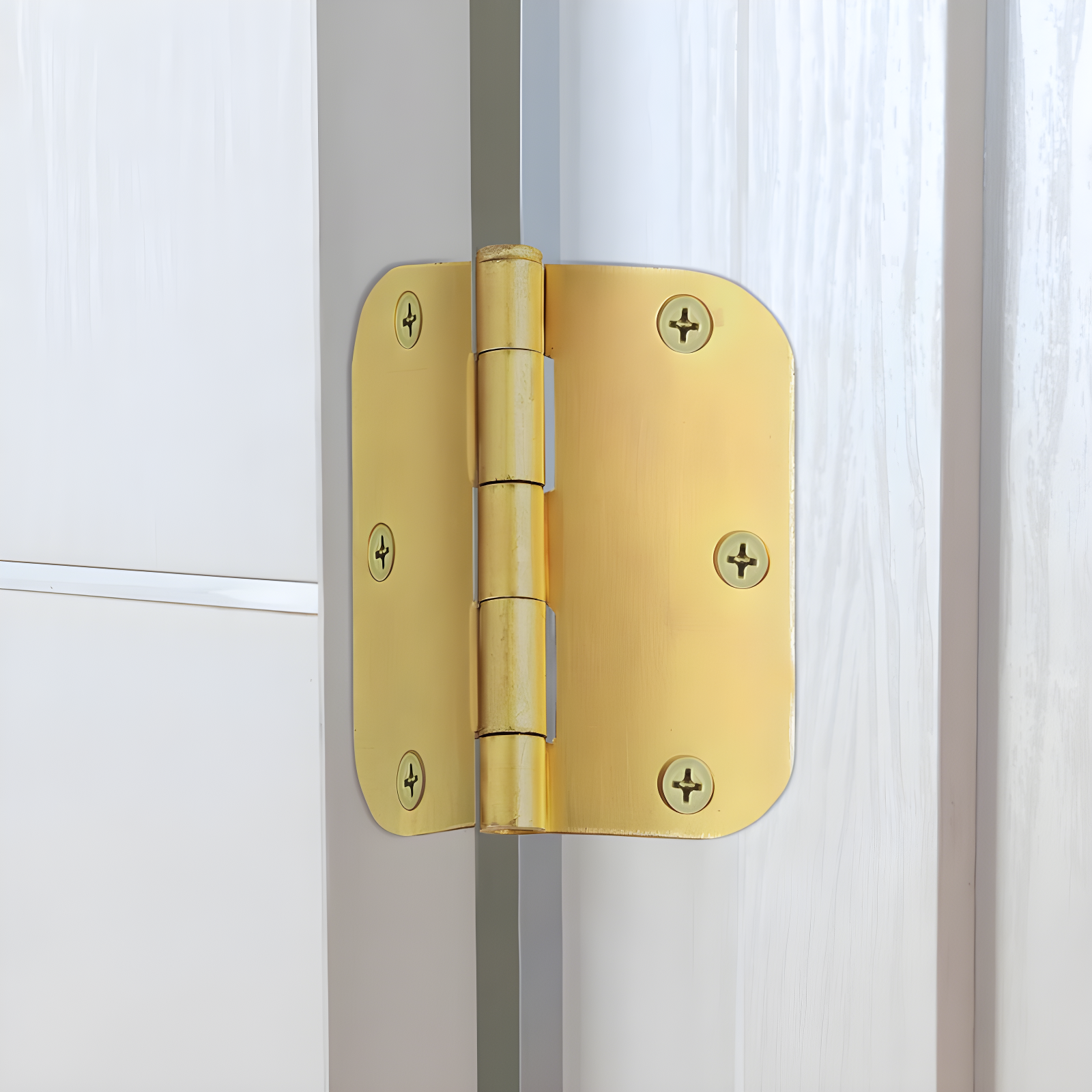 Satin Brass 3.5'' x 3.5'' Steel Door Hinge 10-Pack