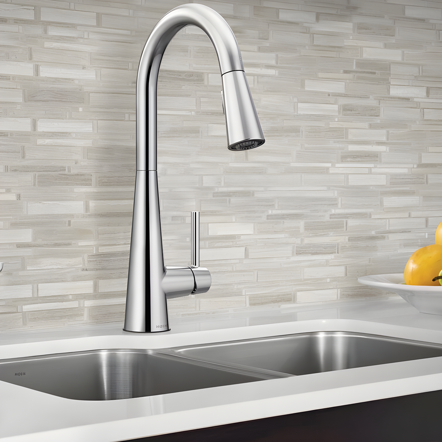 Chrome Modern Pull-Down Single Handle Kitchen Faucet