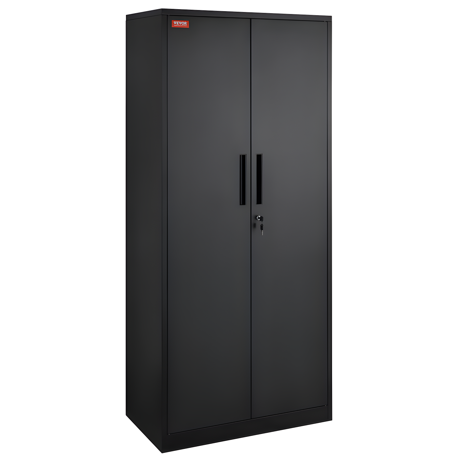 All Black Lockable Office Cabinet with Adjustable Shelving