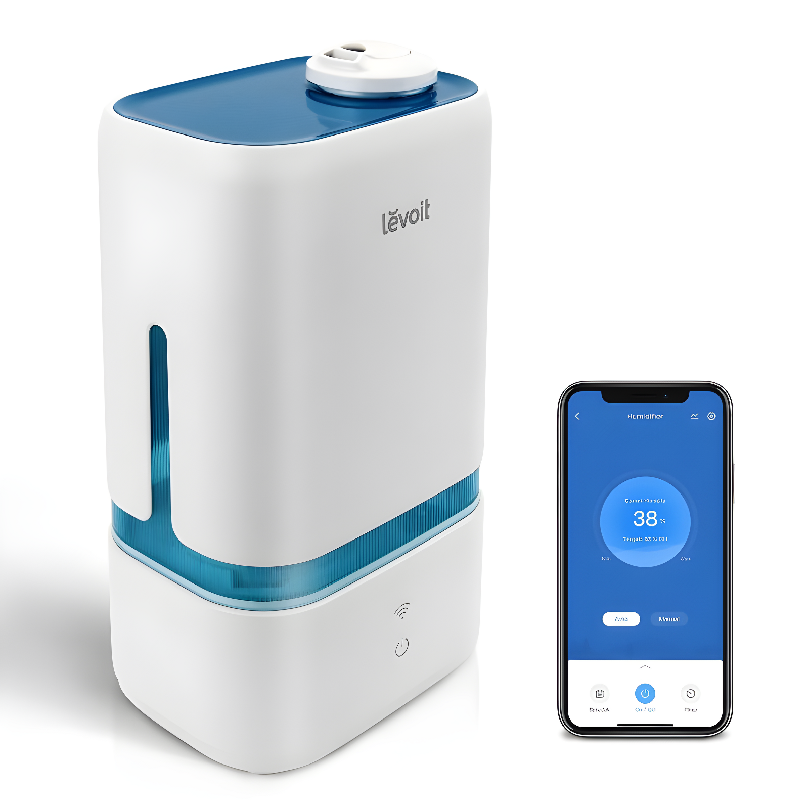 Levoit 4L White and Blue Smart Ultrasonic Cool Mist Humidifier