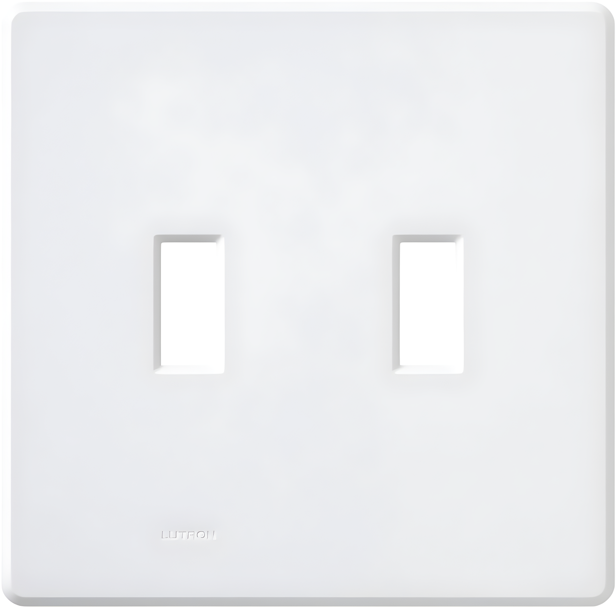 White 2-Gang Screwless Wall Plate for Toggle Switches