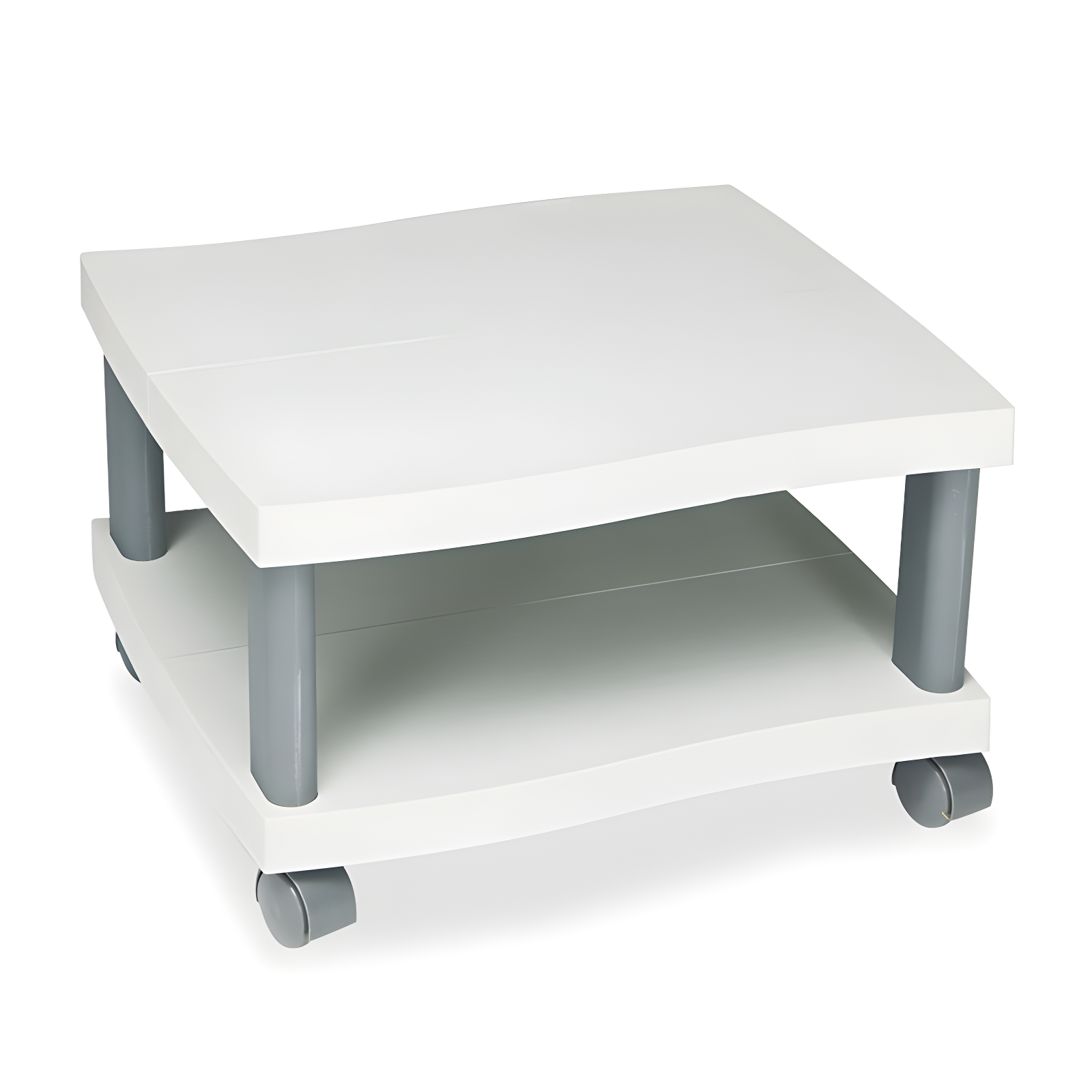 Light Gray and Charcoal Plastic Under-Desk Printer Stand