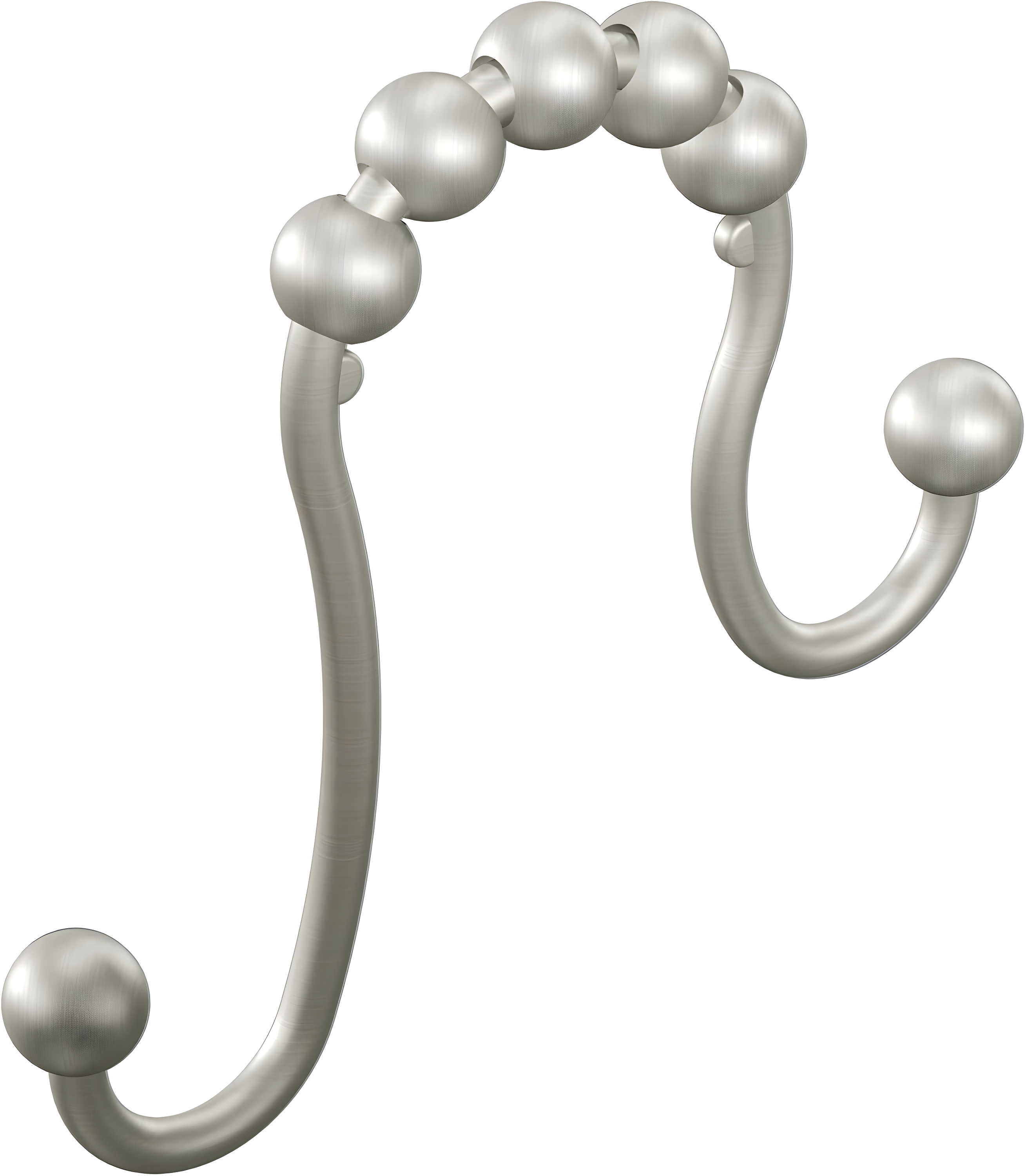 Polished Nickel Double Hook Shower Curtain Rings, Pack of 12