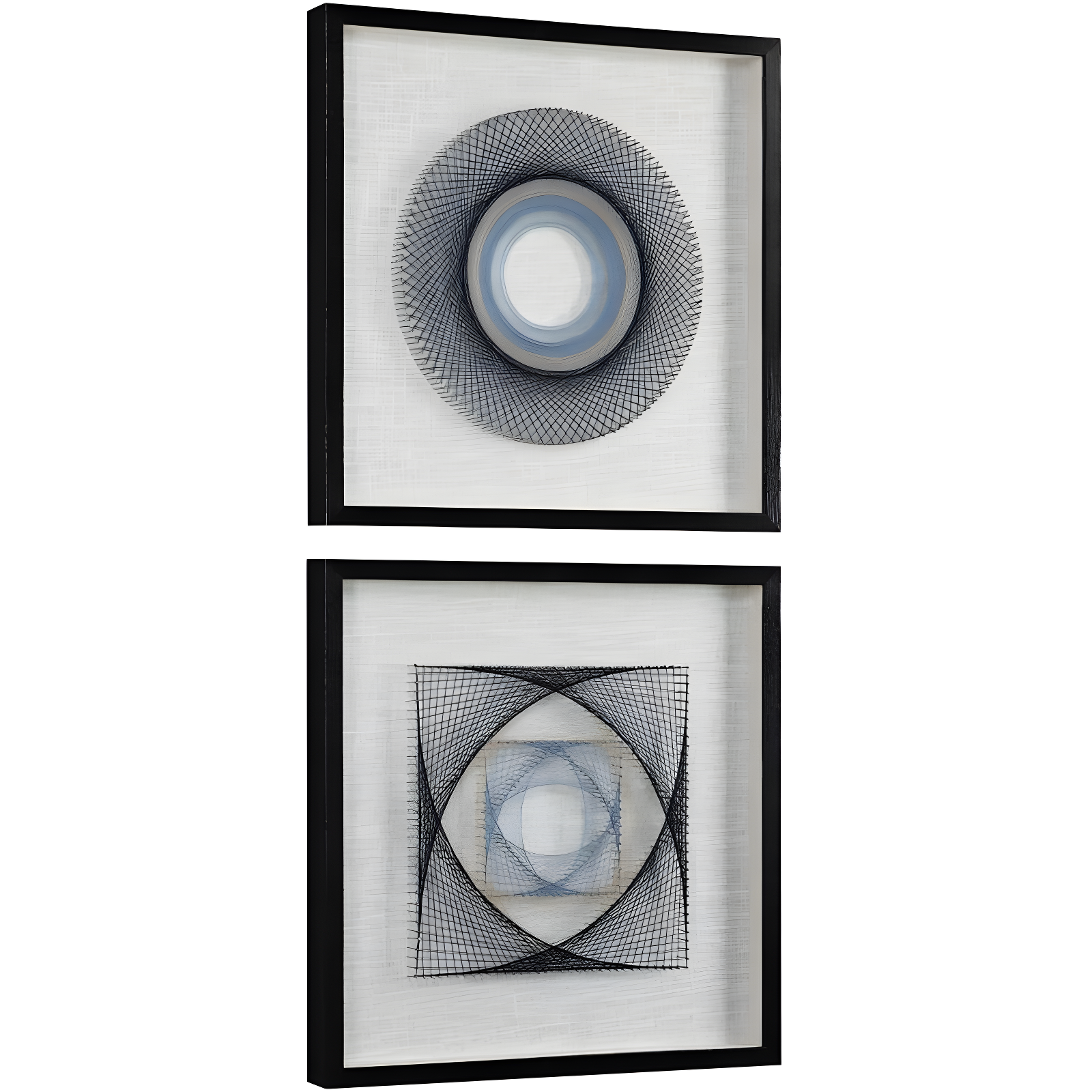 Geometric Gray and Black 2-Piece Framed Wall Art Set