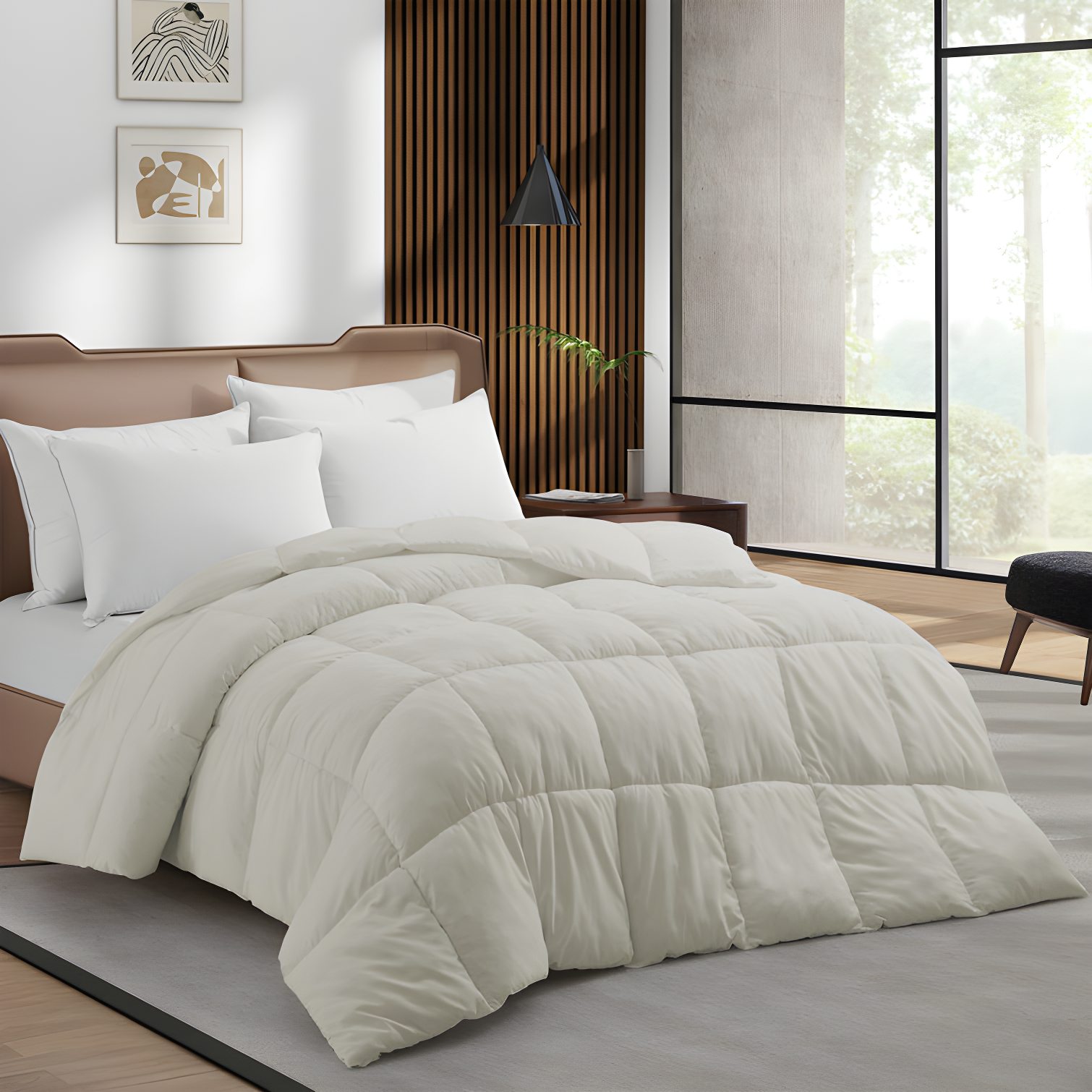 Full Cream Microfiber Down Alternative Comforter