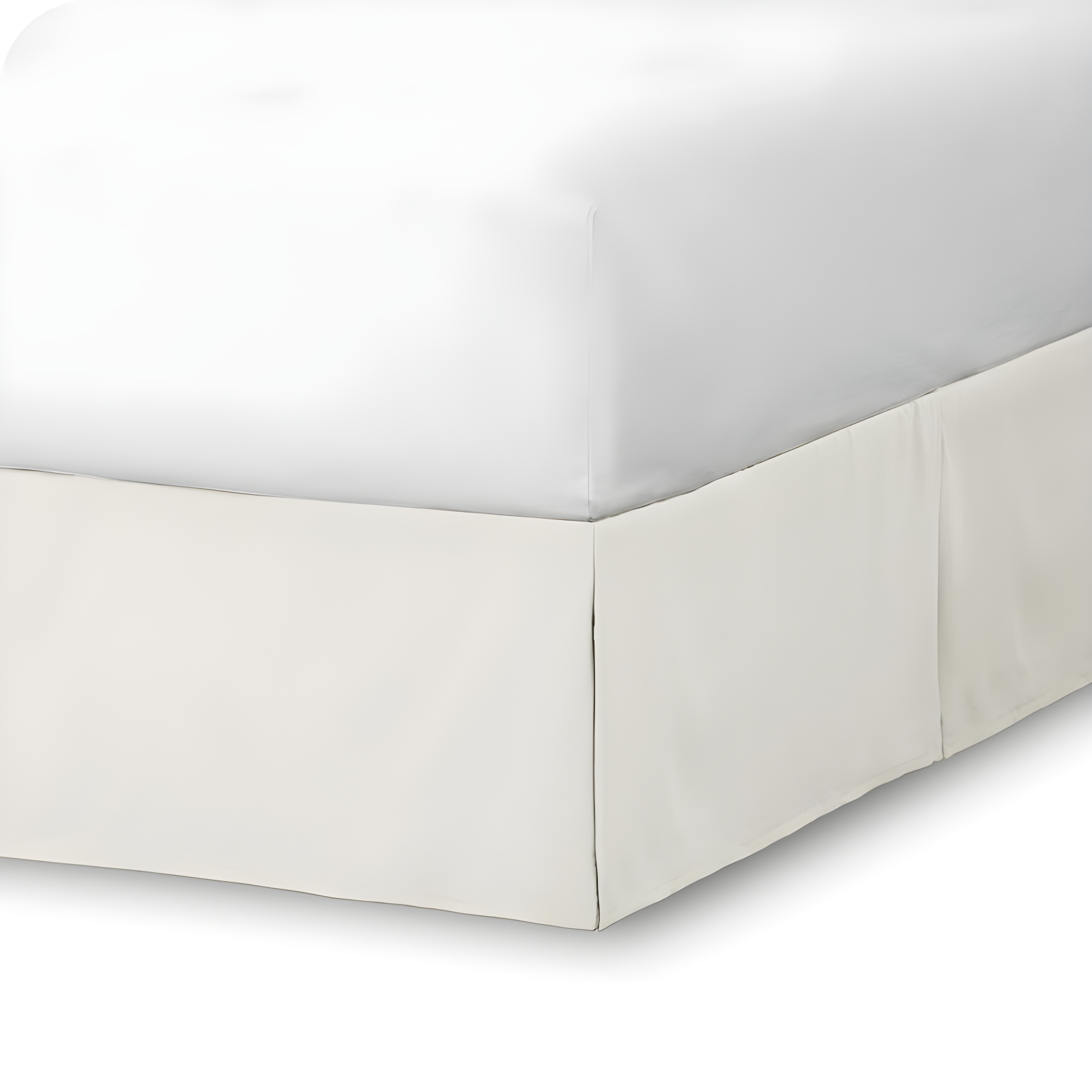 Cream Polyester 15-Inch Drop King Bed Skirt