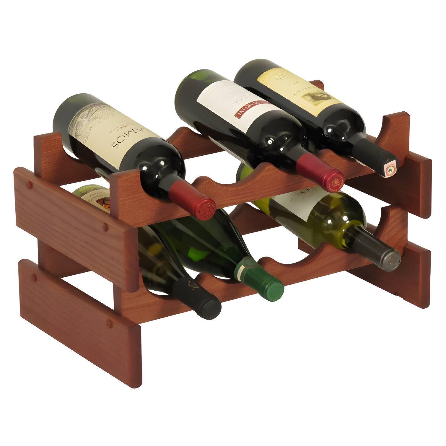 Dakota Oak 8-Bottle Ladder Wine Rack in Mahogany