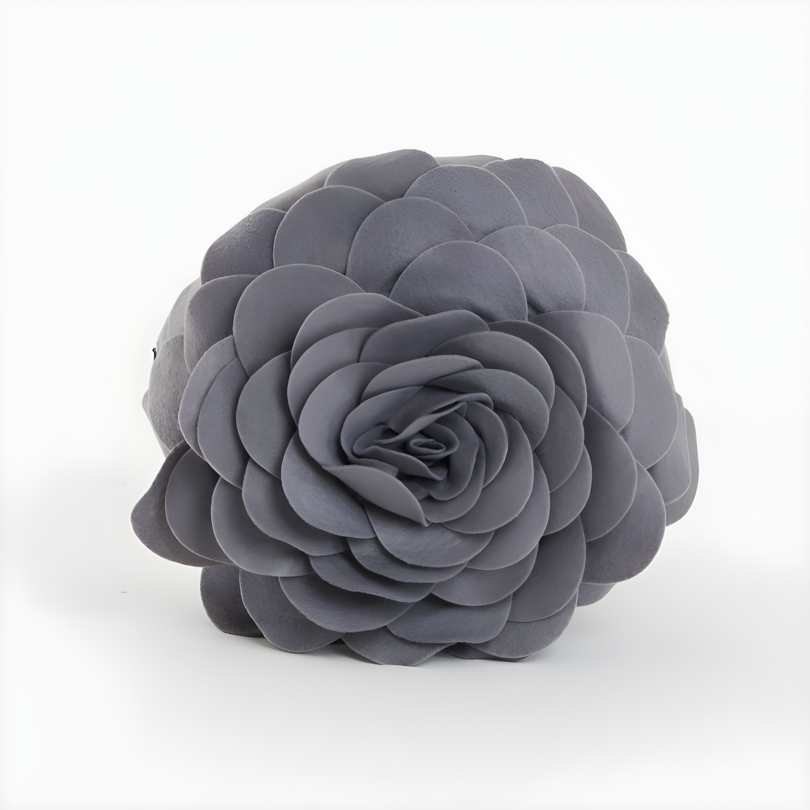 Slate Round Flower Design Poly Filled Throw Pillow