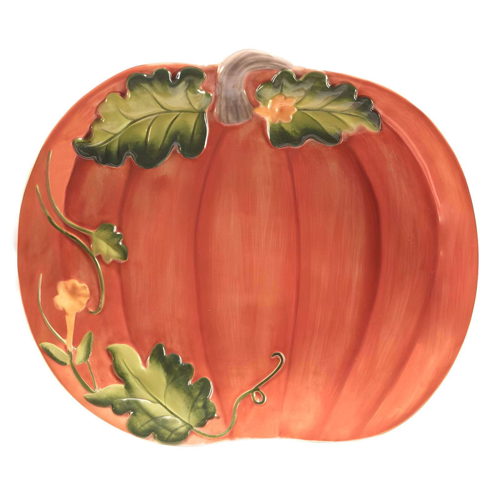 Harvest Morning Oval Ceramic Pumpkin Serving Platter