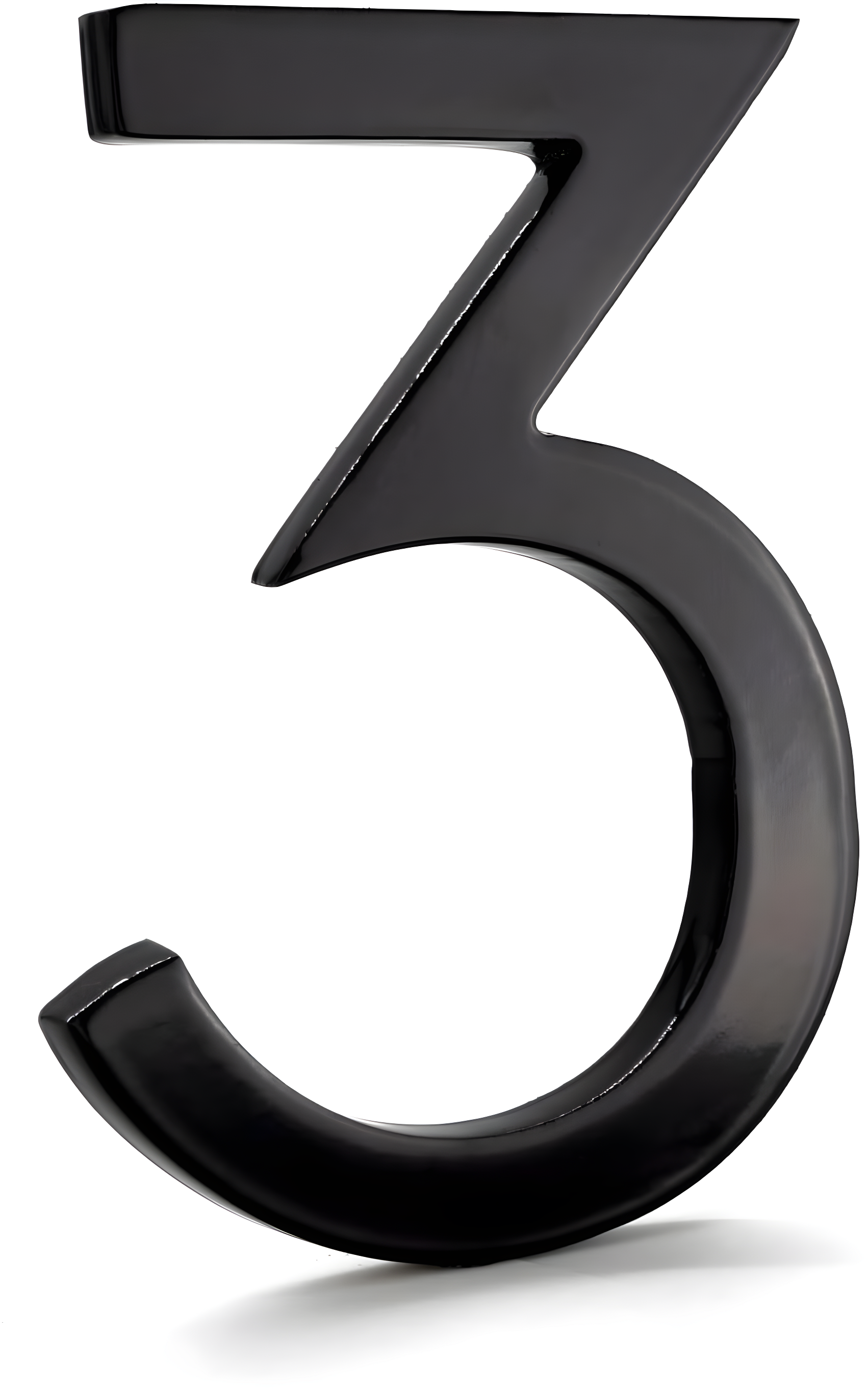 8-Inch Black Aluminum Floating House Number 3