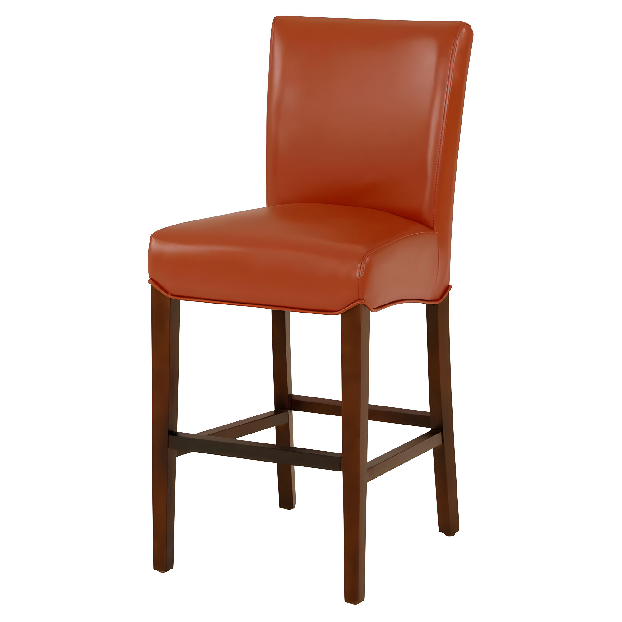 Adjustable Pumpkin Leather Saddle Style Counter Stool