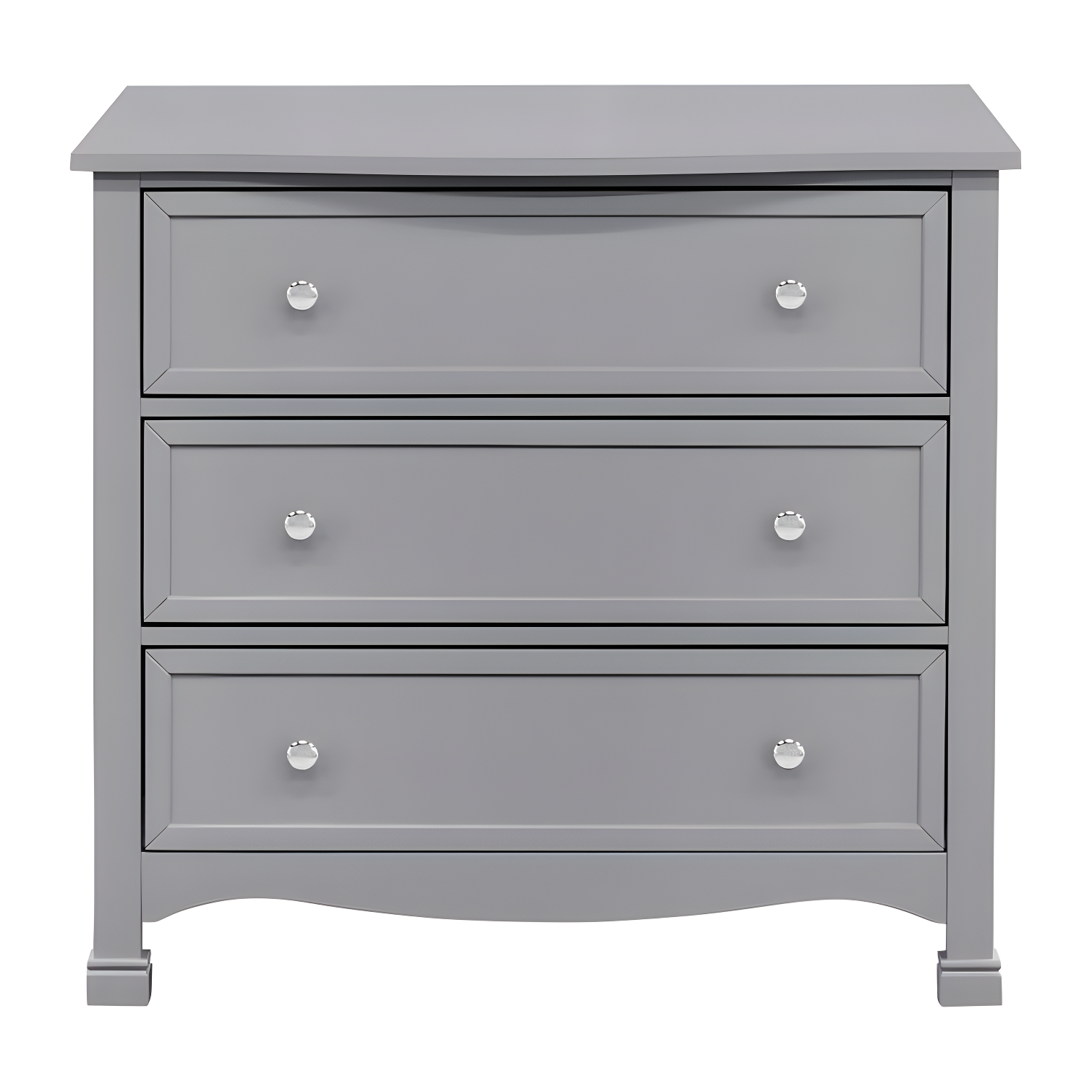 Kalani Gray 3-Drawer Nursery Dresser with Curved Details