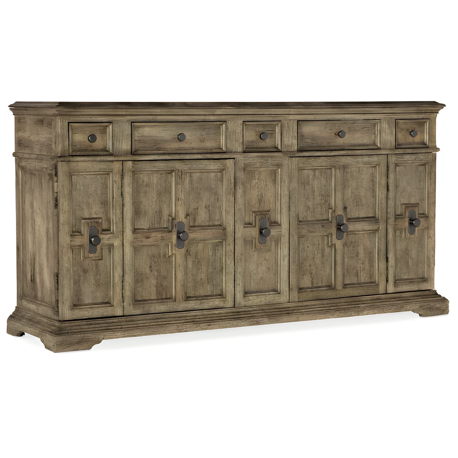 Traditional Beige 73.5'' Poplar and Hickory Sideboard