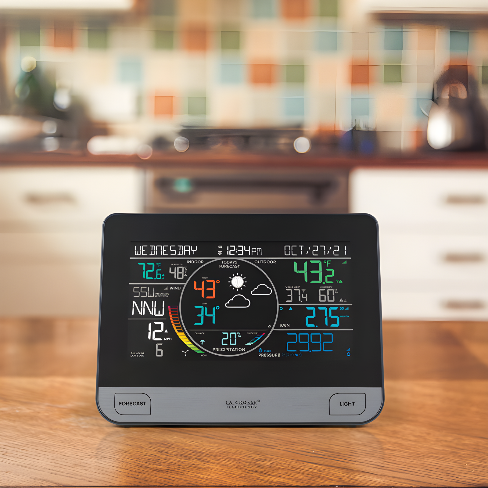 Wi-Fi Professional Weather Station with Color Display