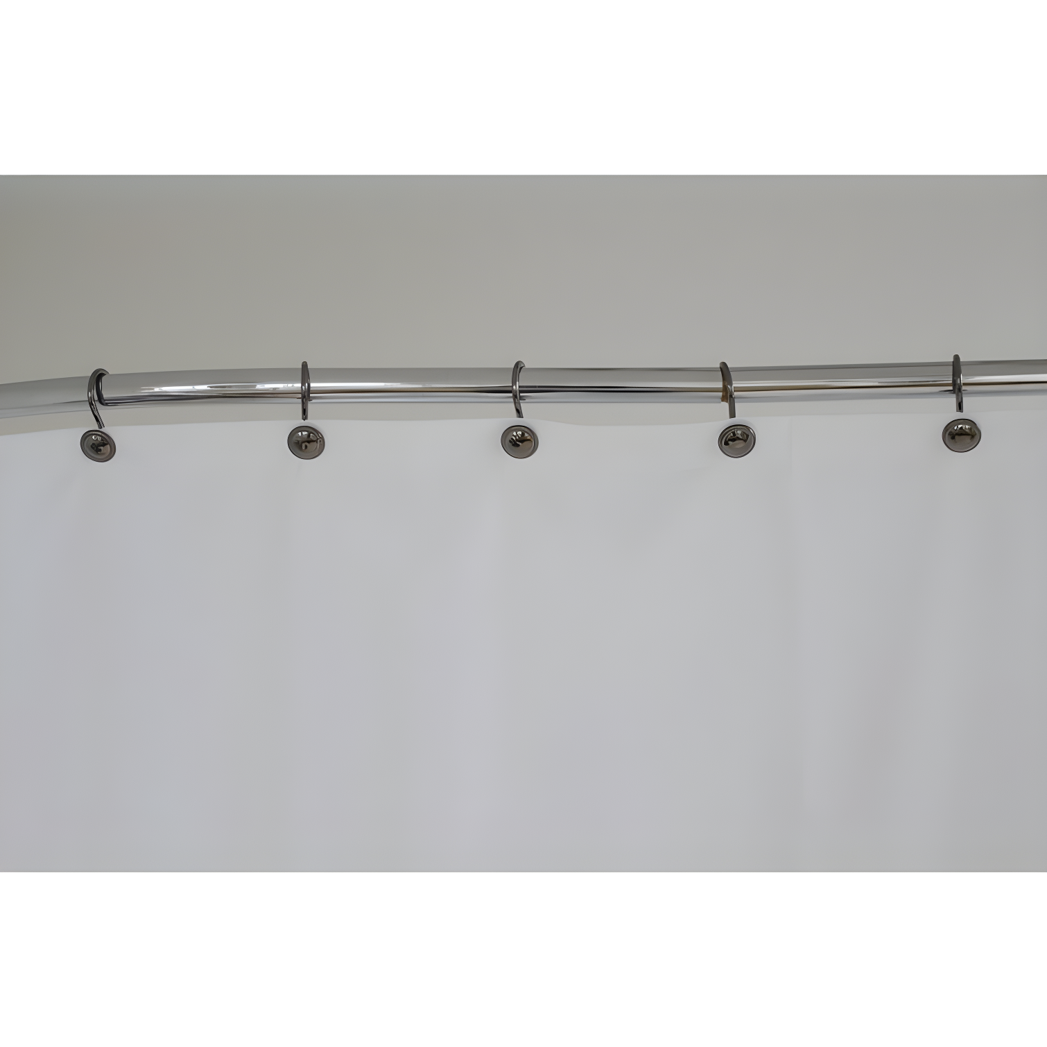 Nickel Button Design Rust-Resistant Shower Curtain Hooks Set