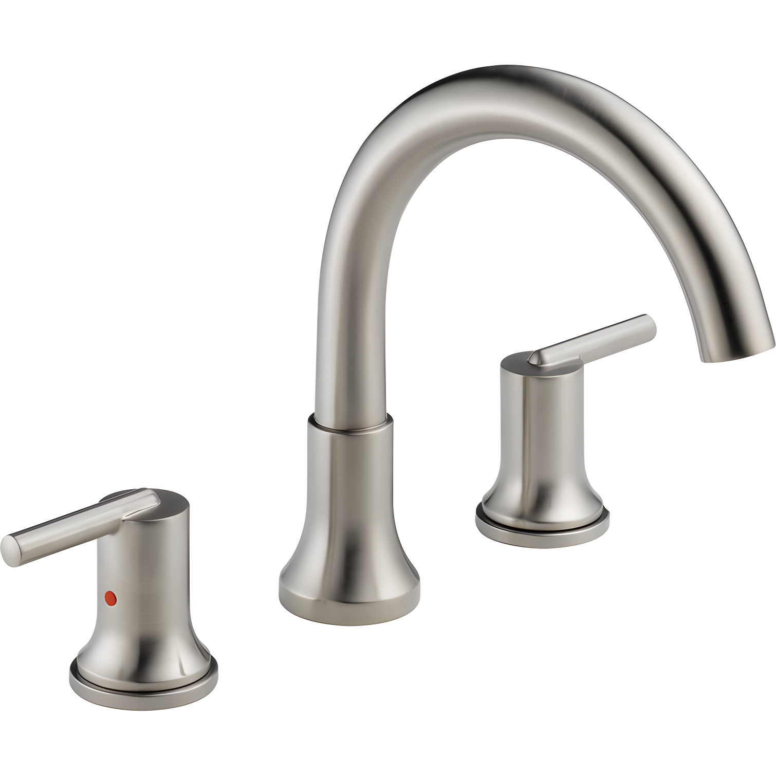 Modern Stainless Steel Dual-Handle Roman Tub Faucet