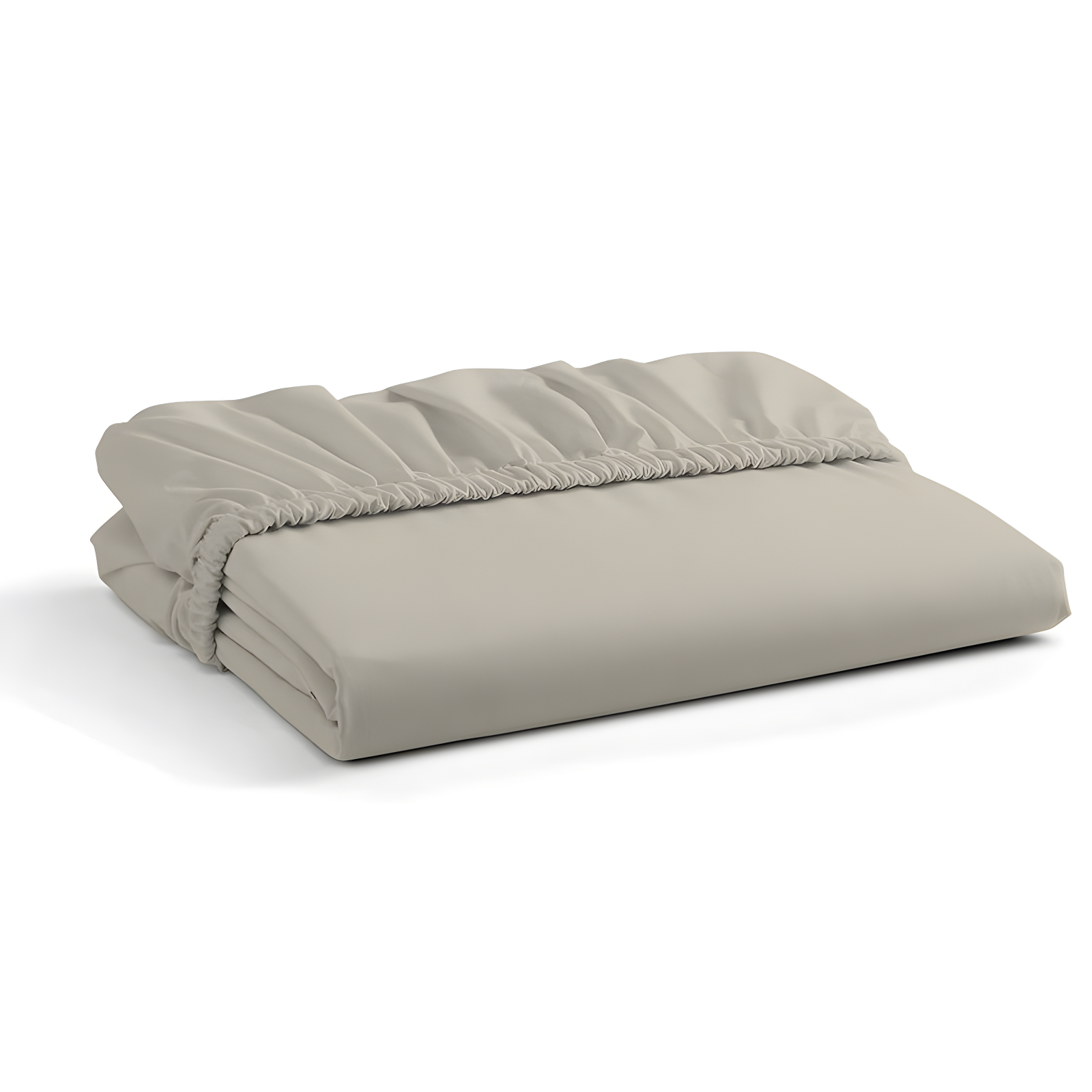 Beige Twin Cotton Percale Deep Pocket Fitted Sheet Set