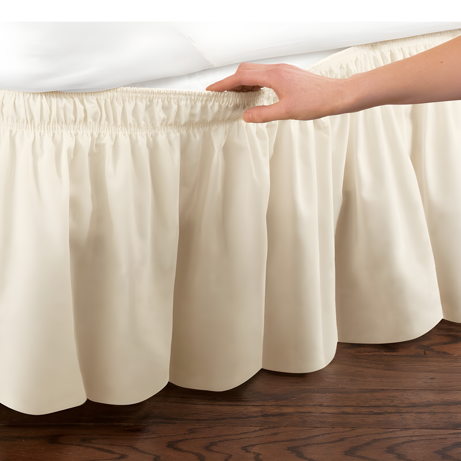 Ivory Twin/Full Cotton Polyester Elastic Bed Skirt