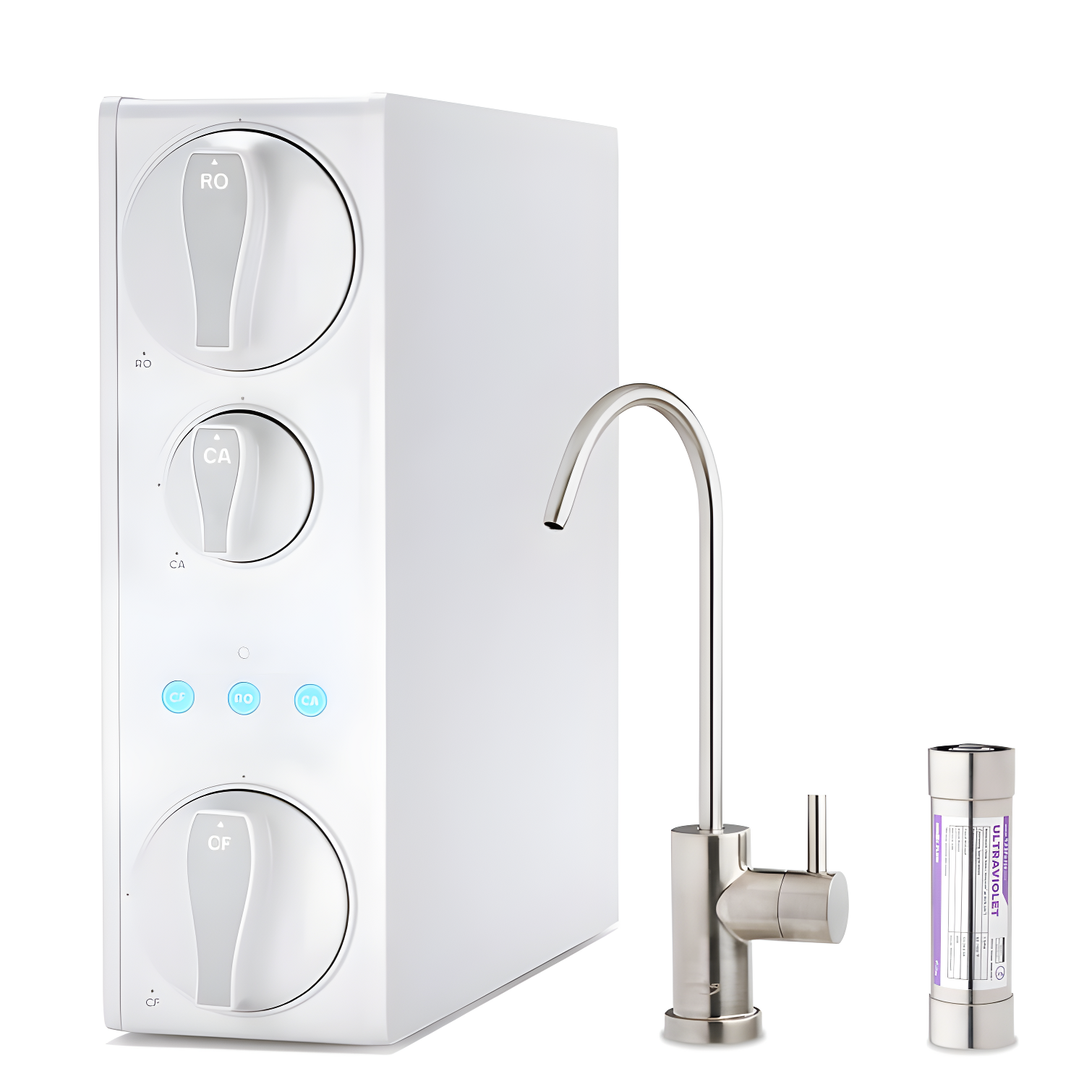 iSpring White Tankless Reverse Osmosis Water Filtration System with Brushed Nickel Faucet