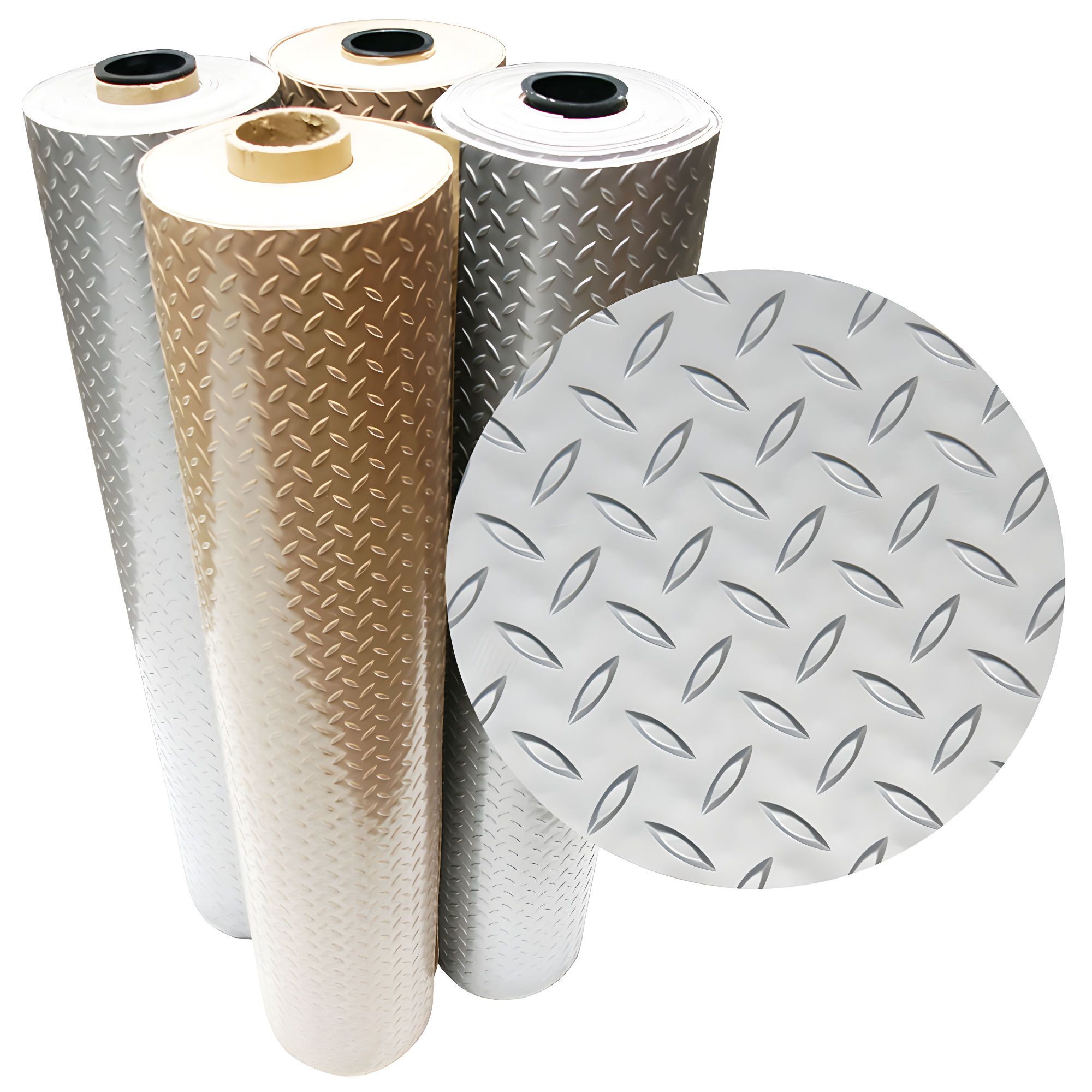 Beige Diamond Plate PVC Flooring Roll 4' x 8'