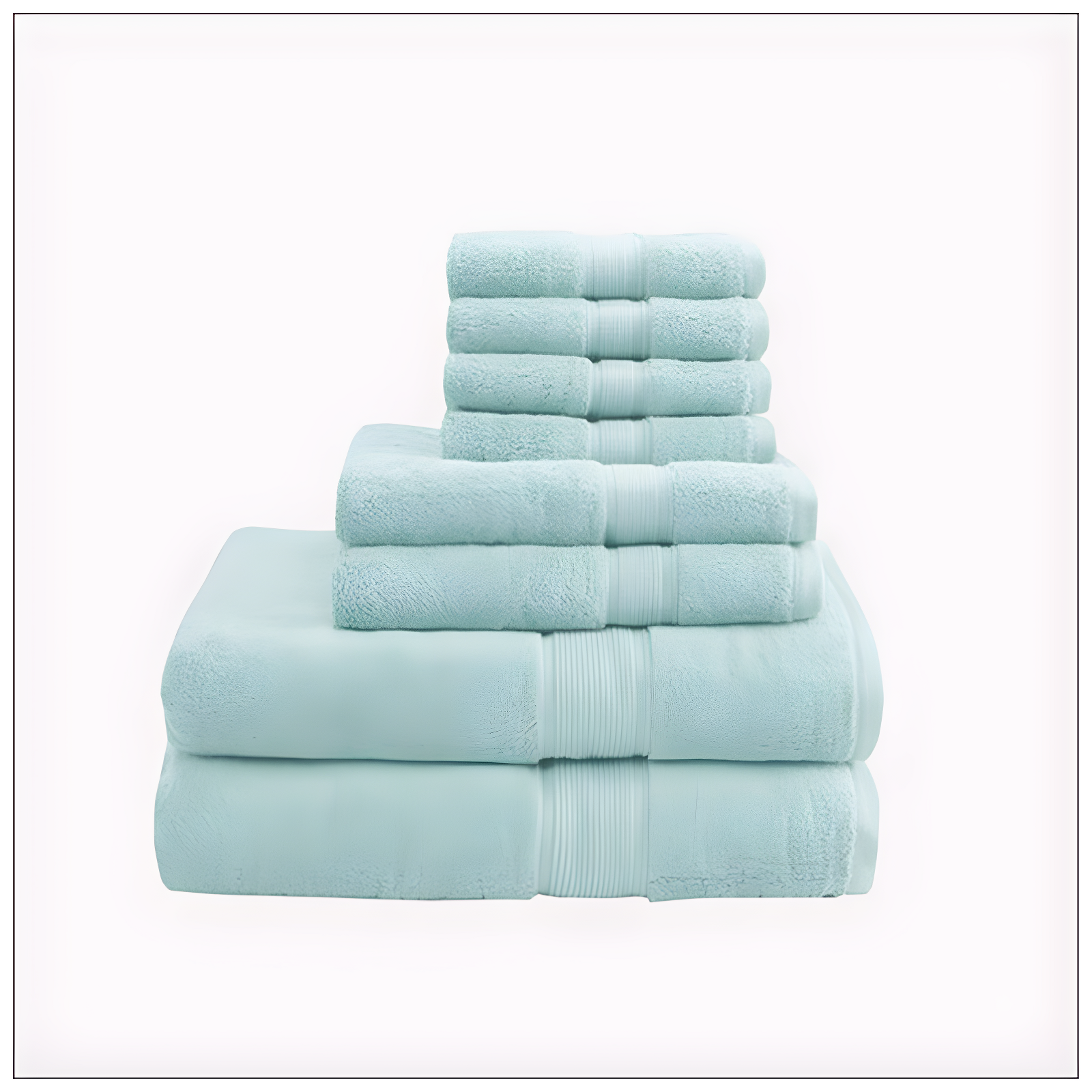 Seafoam Oversized Turkish Cotton 8-Piece Towel Set