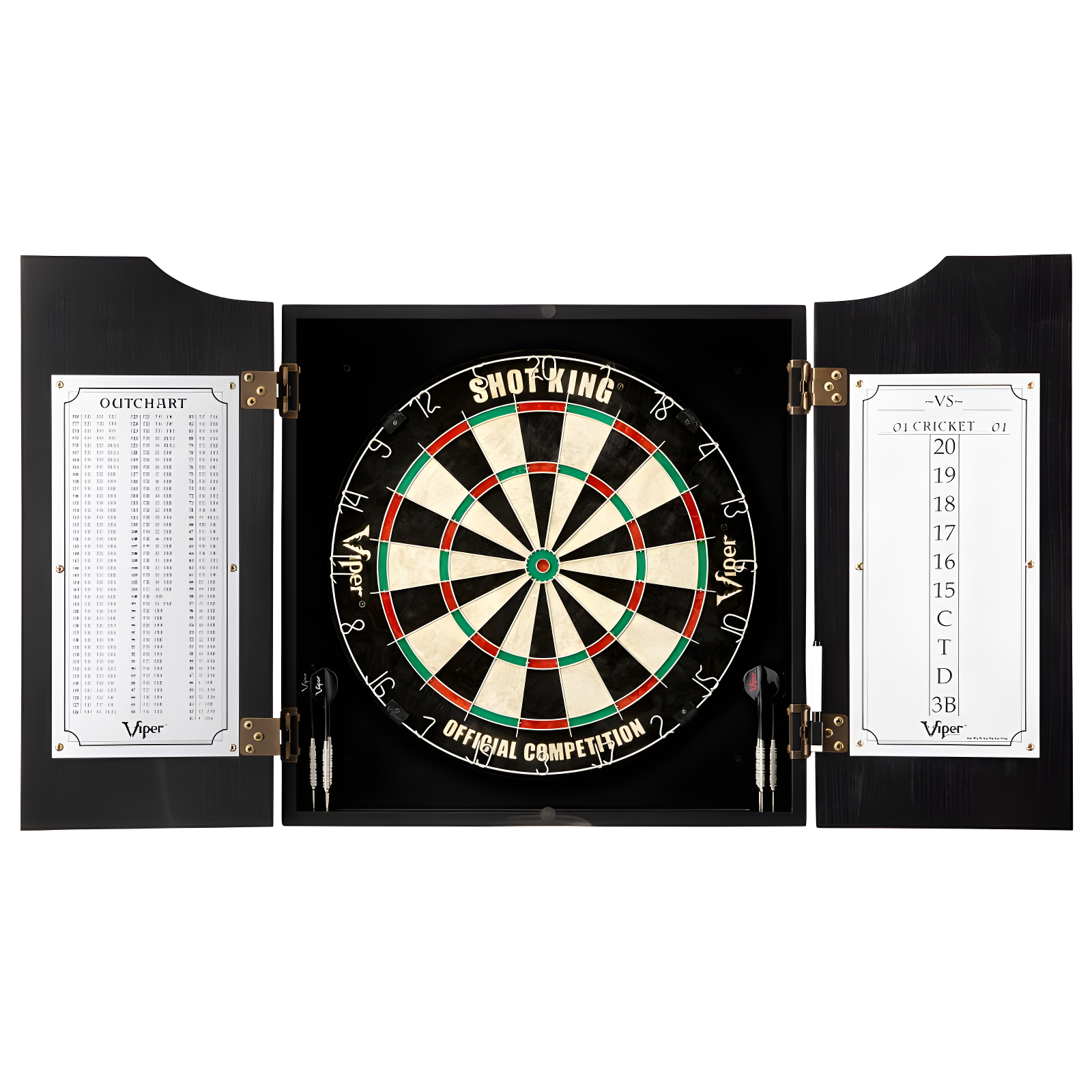 Viper Hudson Black Pine Dartboard Cabinet with Scoreboard