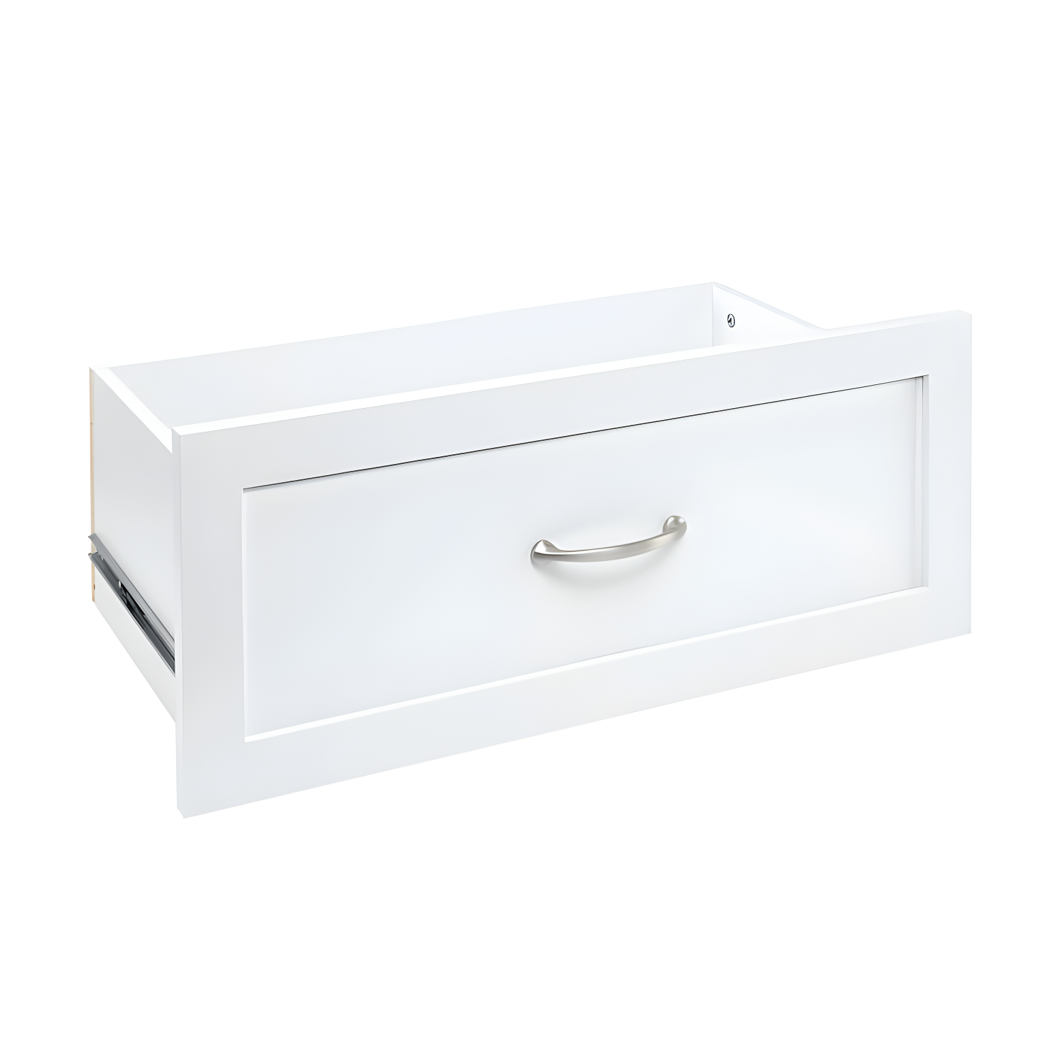 SuiteSymphony Pure White Laminated Wood 25'' Organizer Drawer