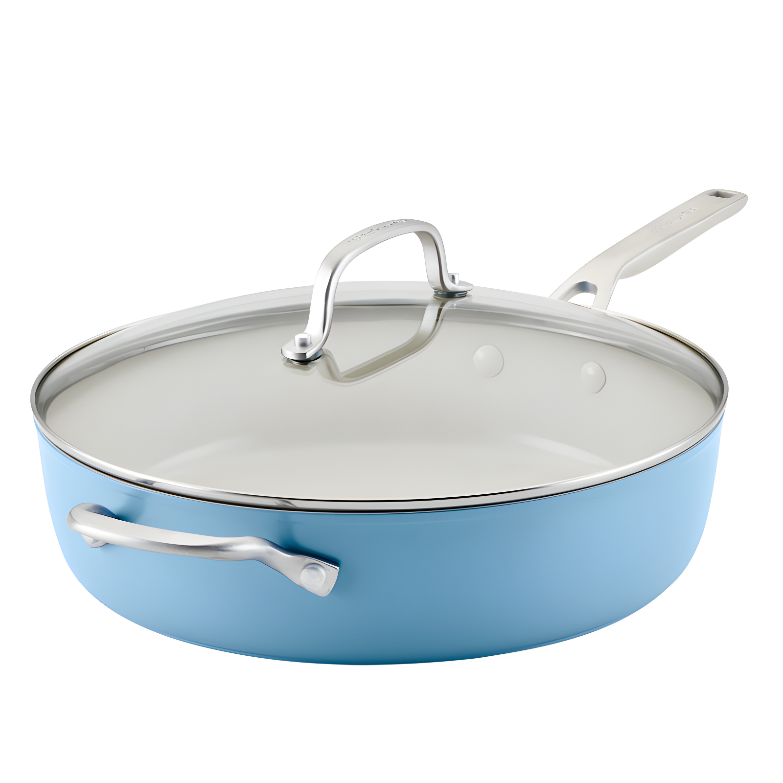 Blue Velvet Aluminum Nonstick Sauté Pan with Lid, 5 Quart