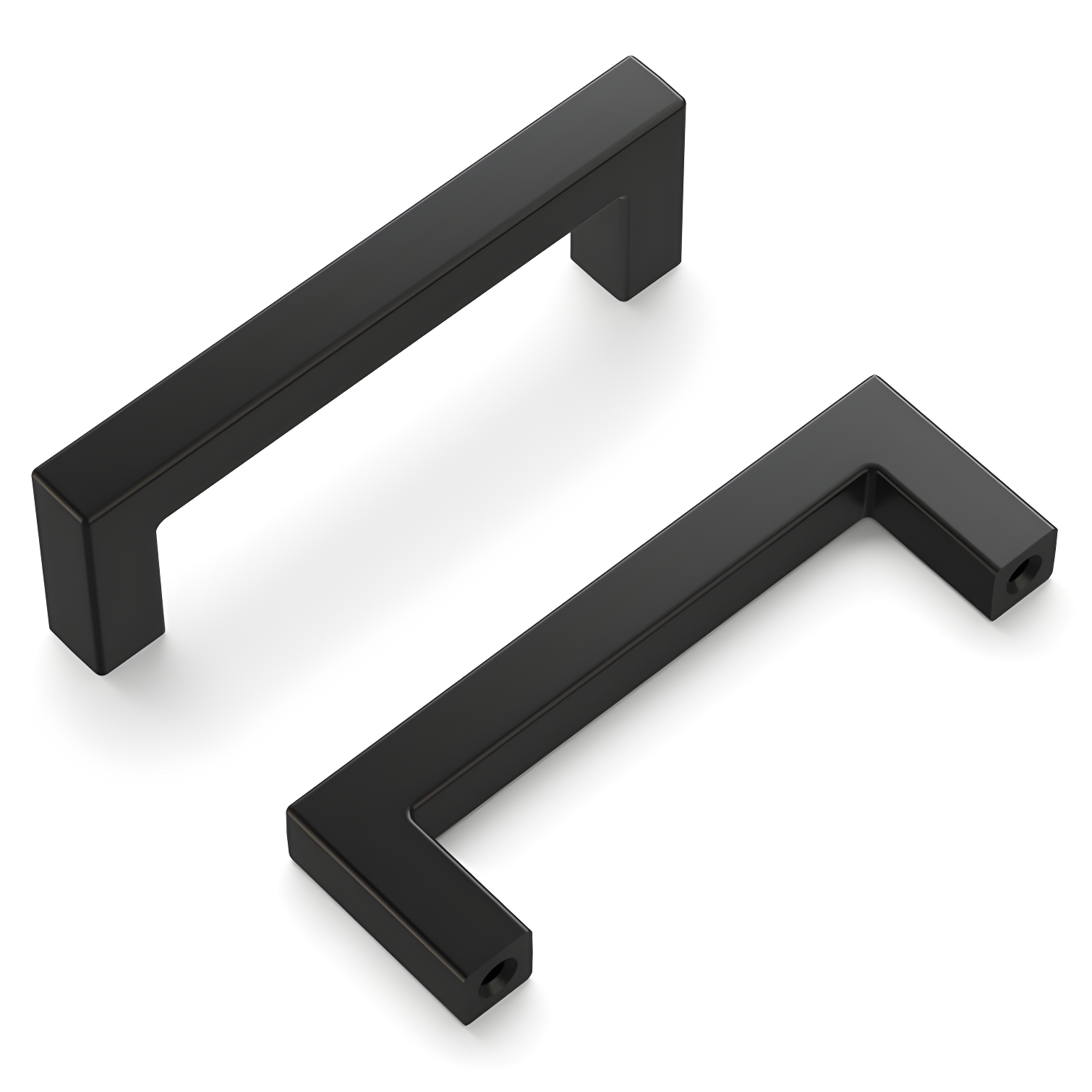 Matte Black Solid Metal Kitchen Cabinet Pulls, 10-Pack