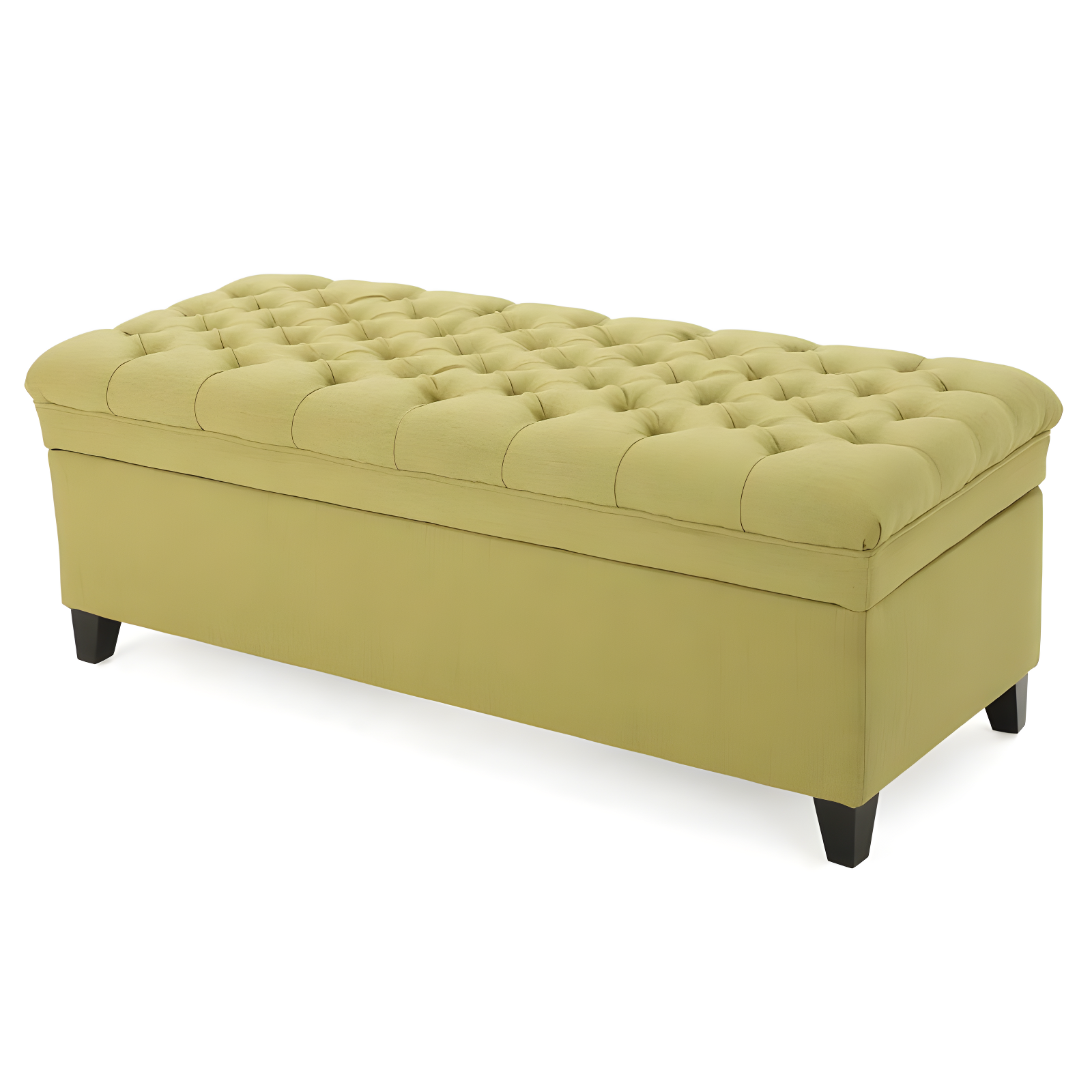 Laguna Green Tufted Fabric Storage Ottoman