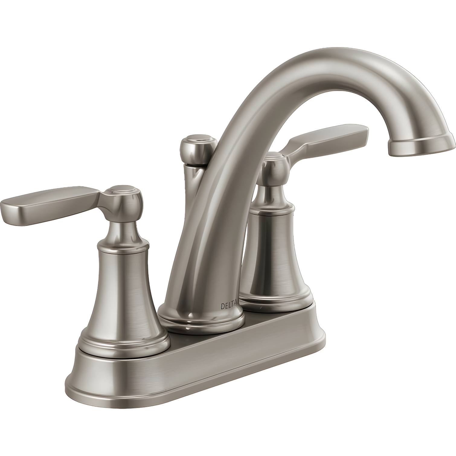 Stainless Steel Centerset Bathroom Faucet with Lever Handles