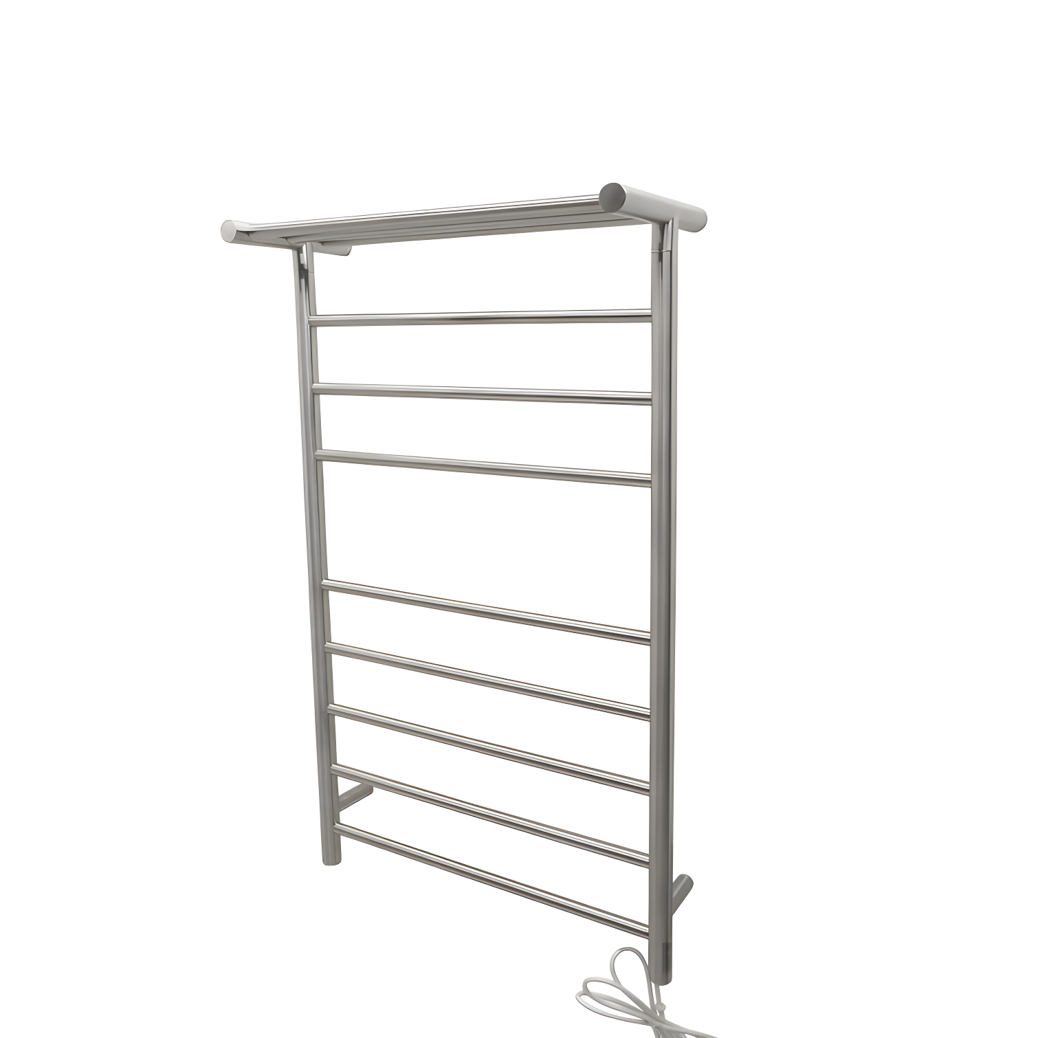 Brushed Nickel 8-Bar Wall Mounted Electric Towel Warmer