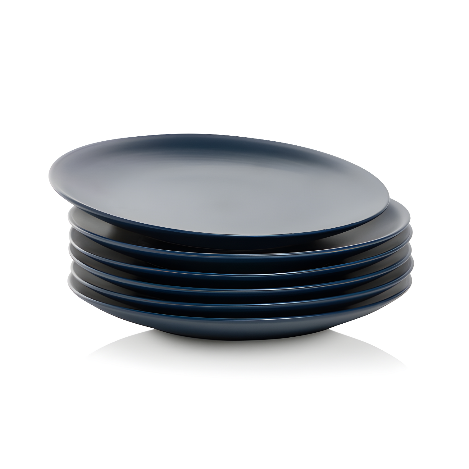 Midnight Blue Matte Ceramic Salad/Dessert Plates, Set of 6