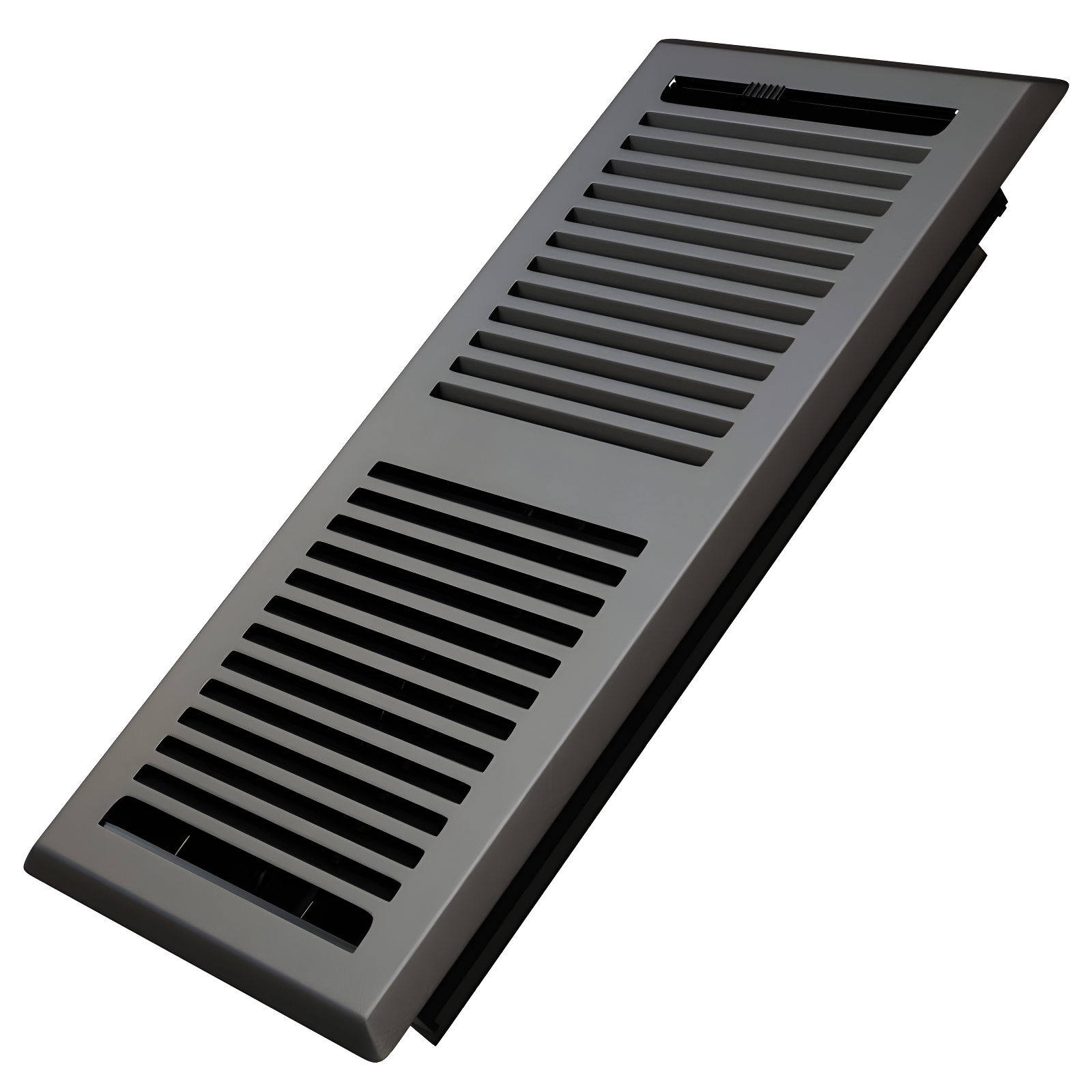 Dark Grey Steel Floor Vent Register with Mesh Basket