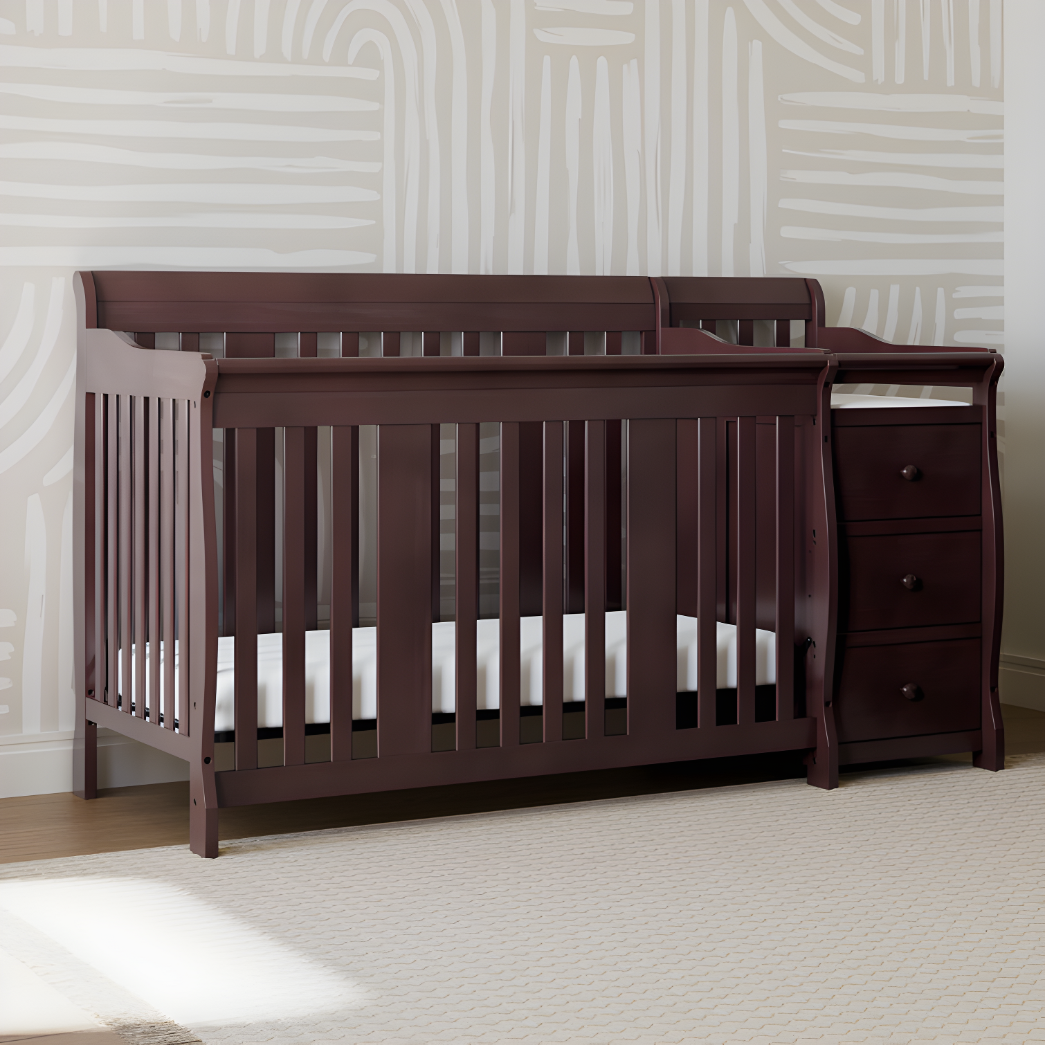 Espresso 4-in-1 Convertible Crib with Changer and Storage