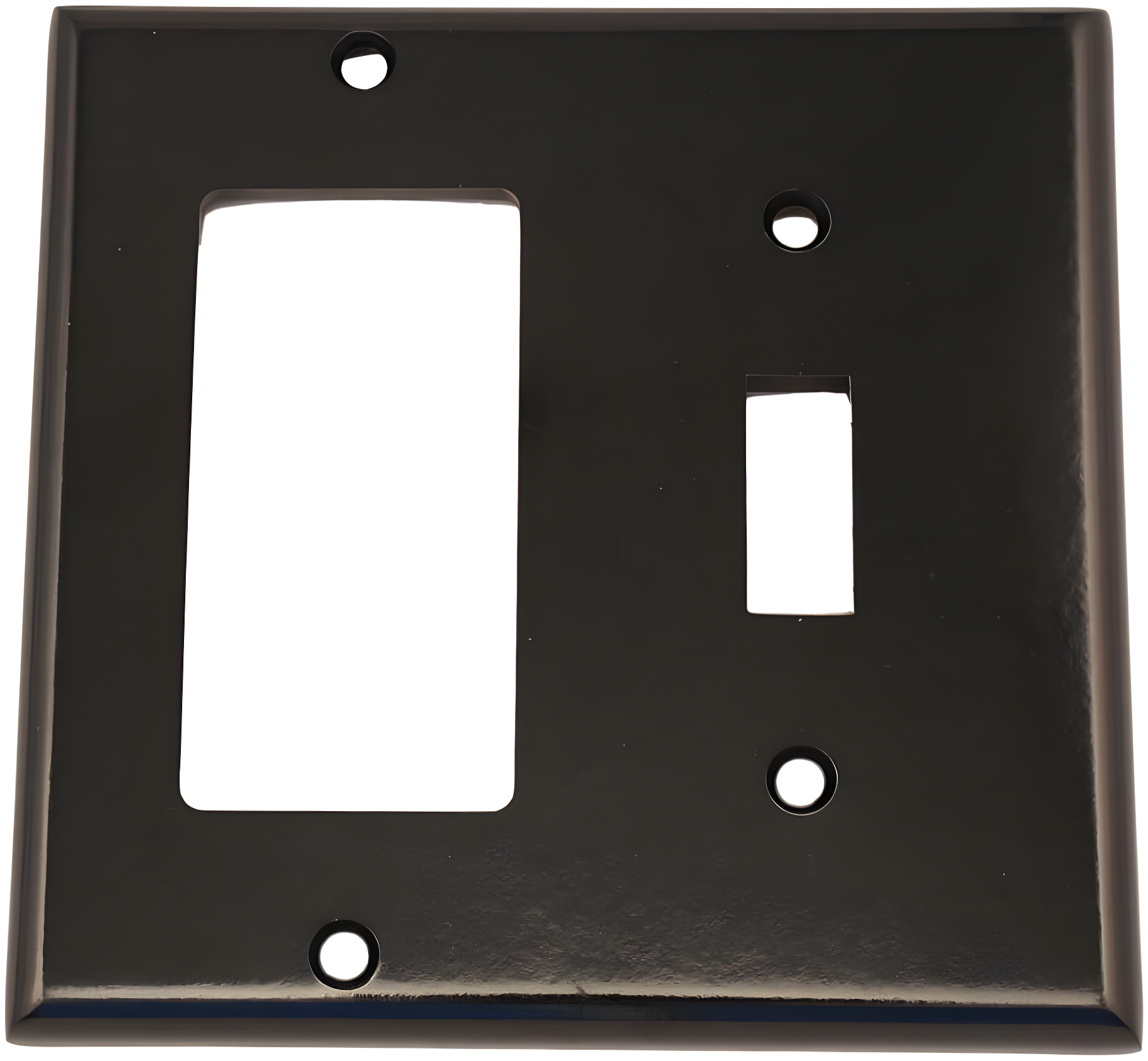 Black Thermoset Plastic 2-Gang Combination Wallplate