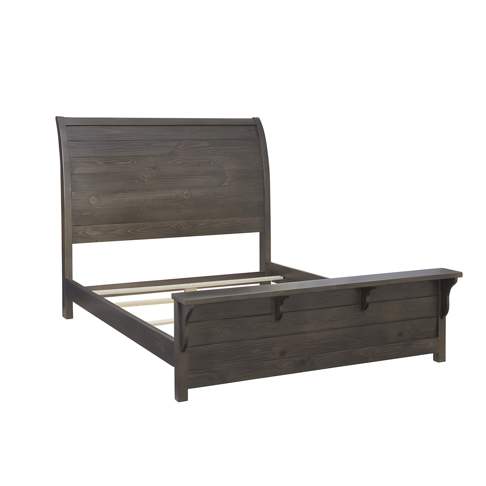 Falcon Bluff Rustic Brown Pine King Sleigh Bed