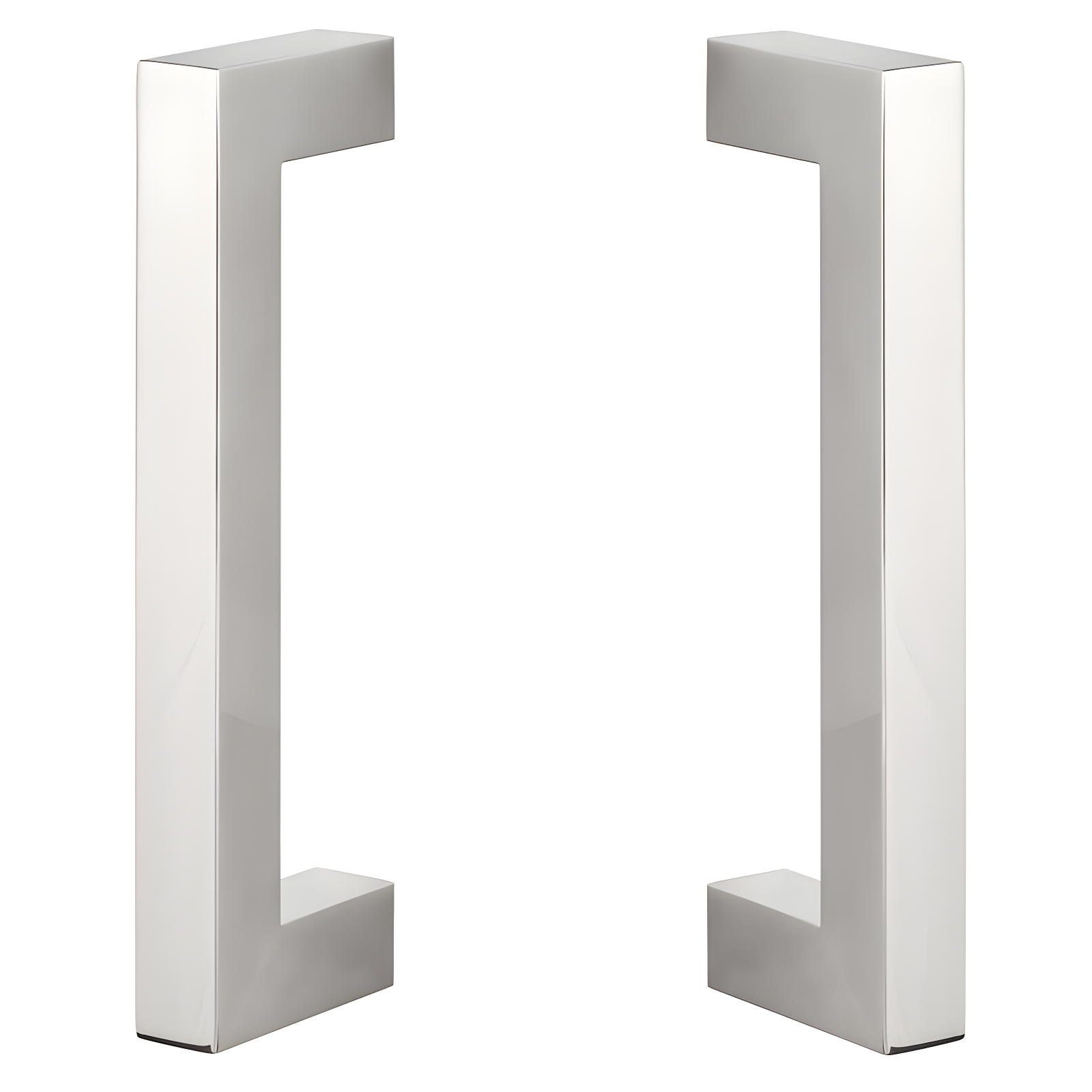 Polished Chrome Square Barn Door Handle Set