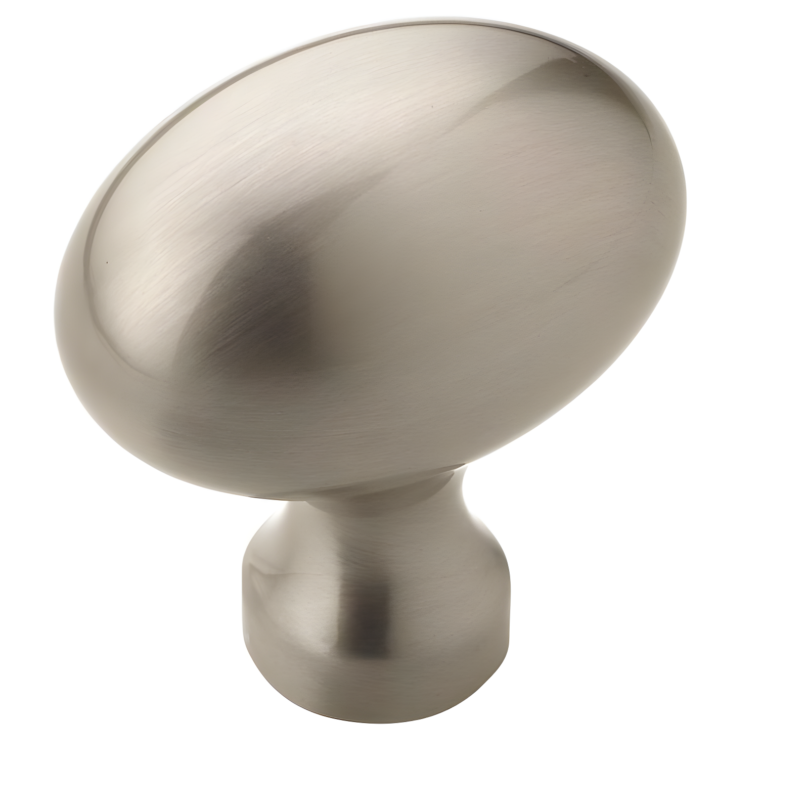 Brushed Nickel Oval Cabinet Knob with Mounting Hardware