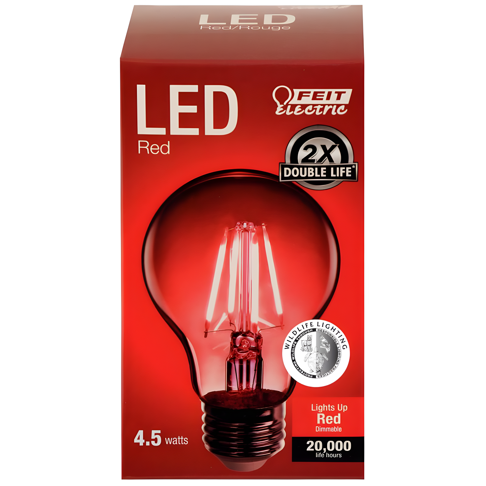 Red Clear Glass Dimmable Filament LED Bulb 4.5W