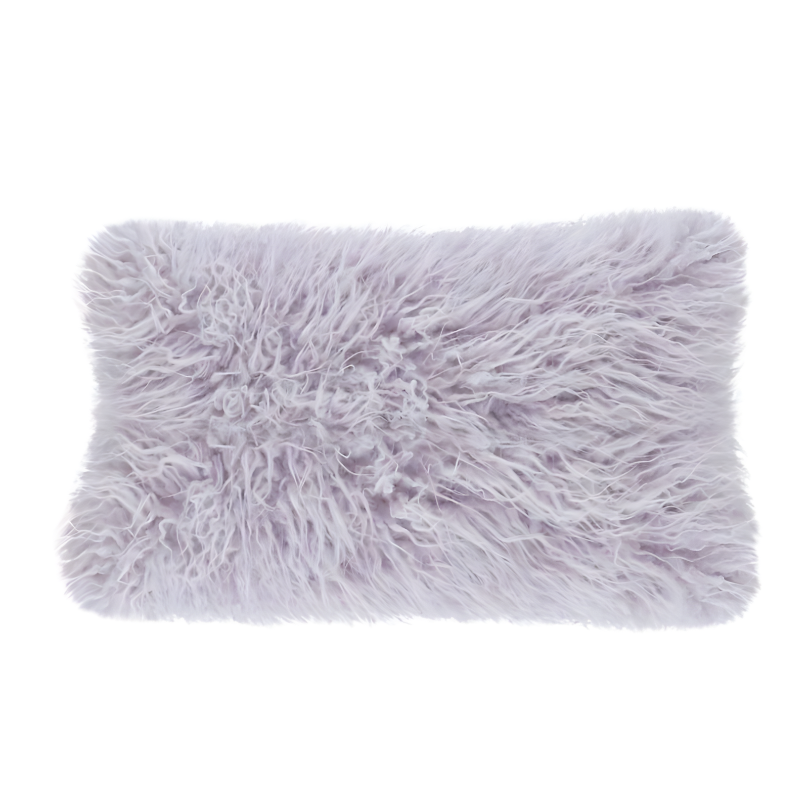 Lavender Faux Mongolian Fur Rectangular Throw Pillow