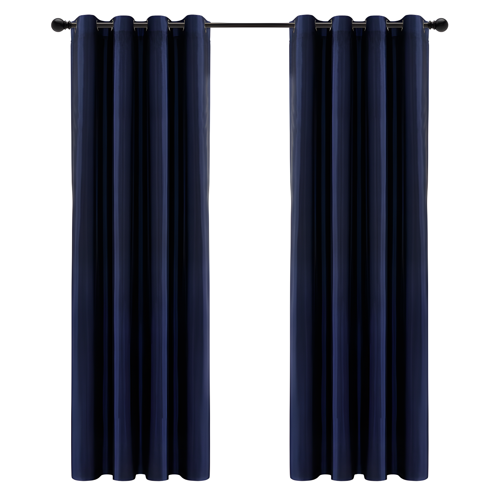 Navy Faux Silk Blackout Grommet Window Curtain Panel