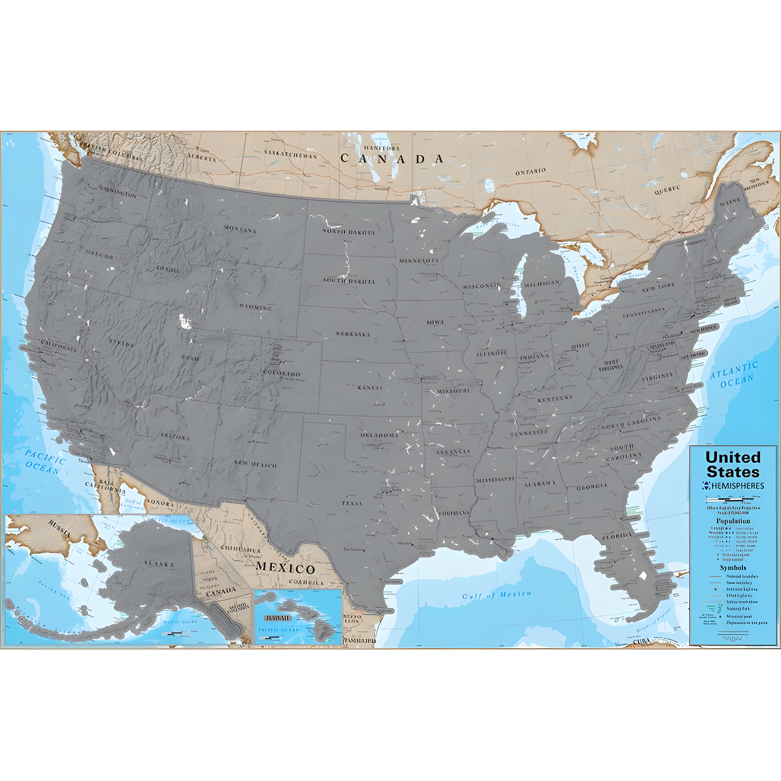 Scratch-Off USA 24" x 36" Laminated Wall Map Poster