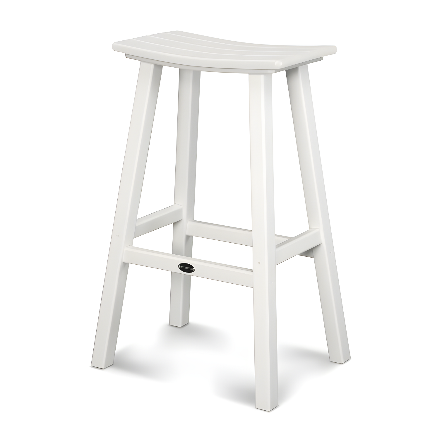 White Backless Saddle Style Bar Stool