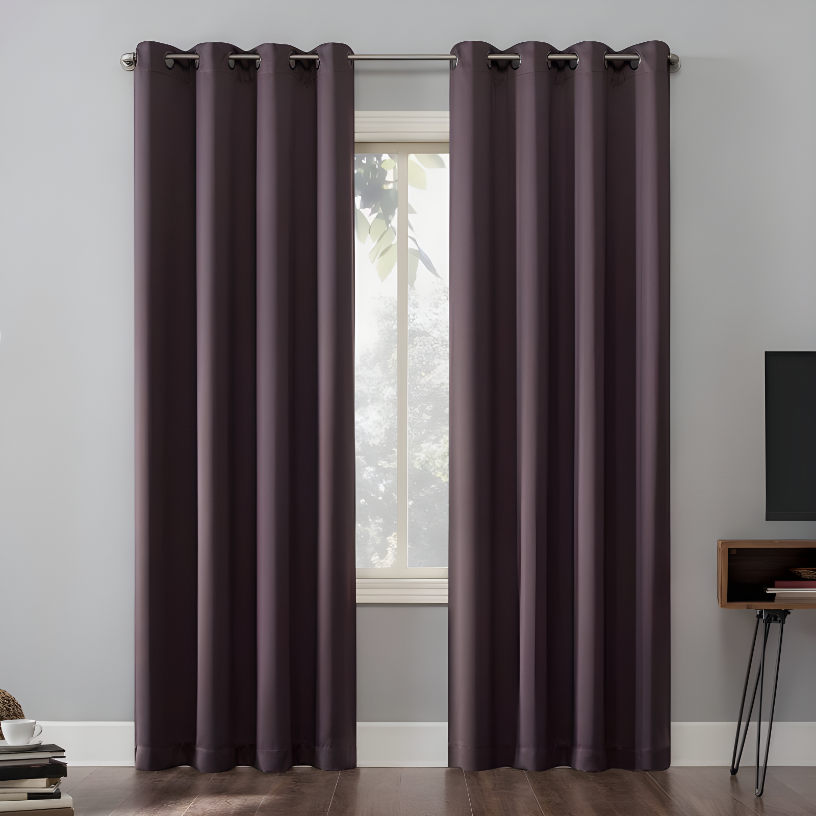 Fig Purple Blackout Grommet Curtain Panel 52"x54"